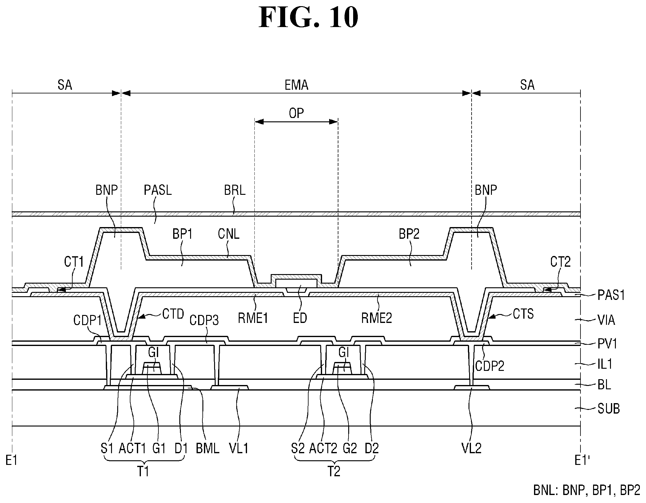 Patent US12414409 Figure 10 – Display device and method for fabricating the same
