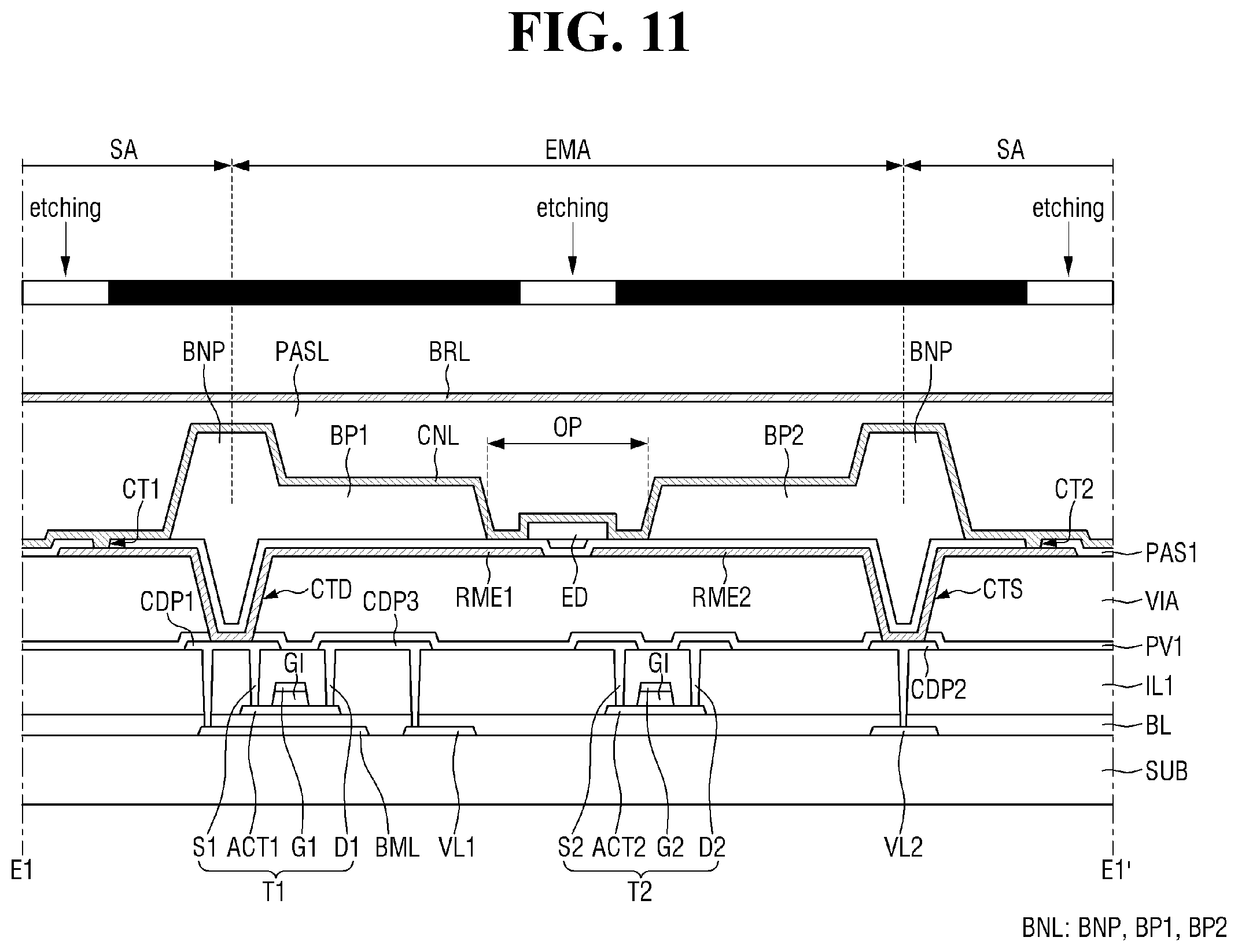 Patent US12414409 Figure 11 – Display device and method for fabricating the same