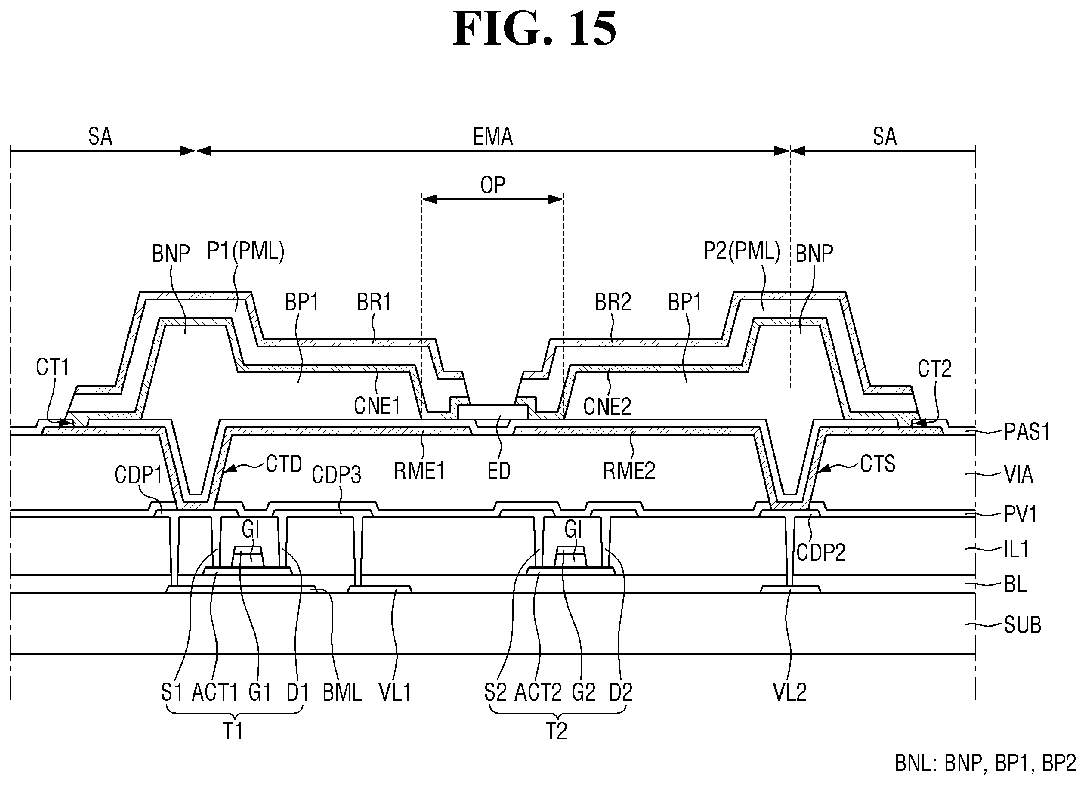 Patent US12414409 Figure 15 – Display device and method for fabricating the same