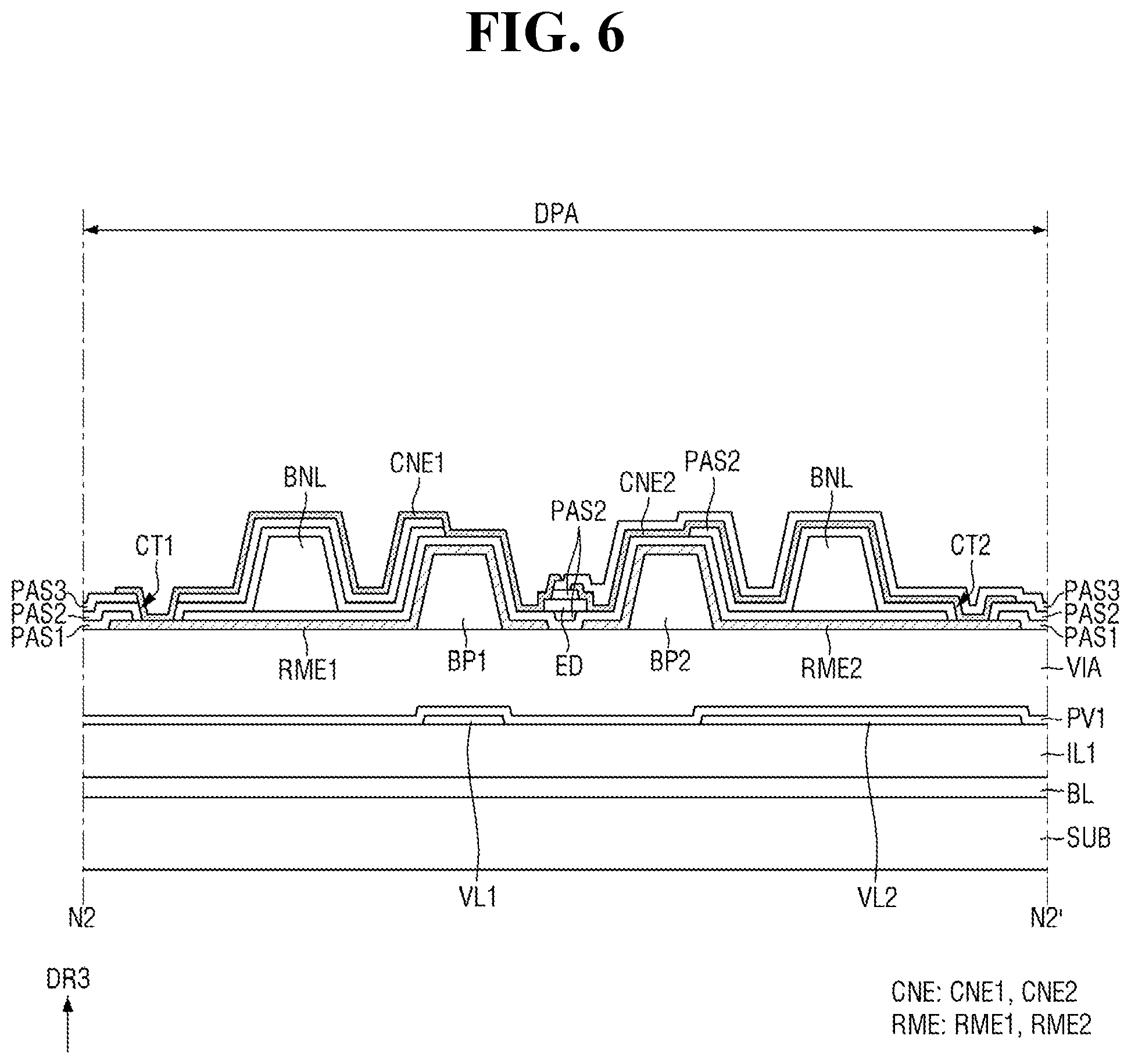 Patent US12414411 Figure 6 – Light emitting element with an insulating film comprising multiple pair layers