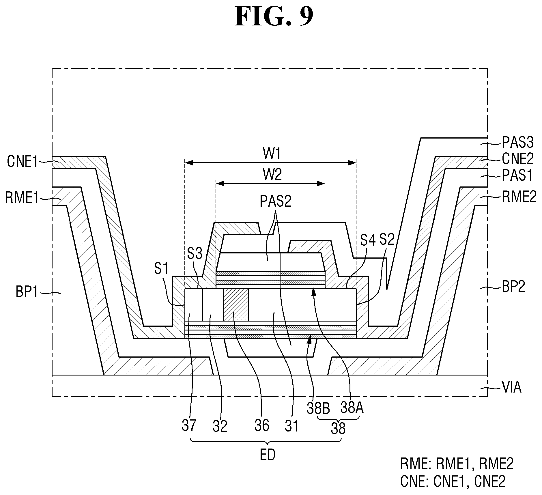 Patent US12414411 Figure 9 – Light emitting element with an insulating film comprising multiple pair layers
