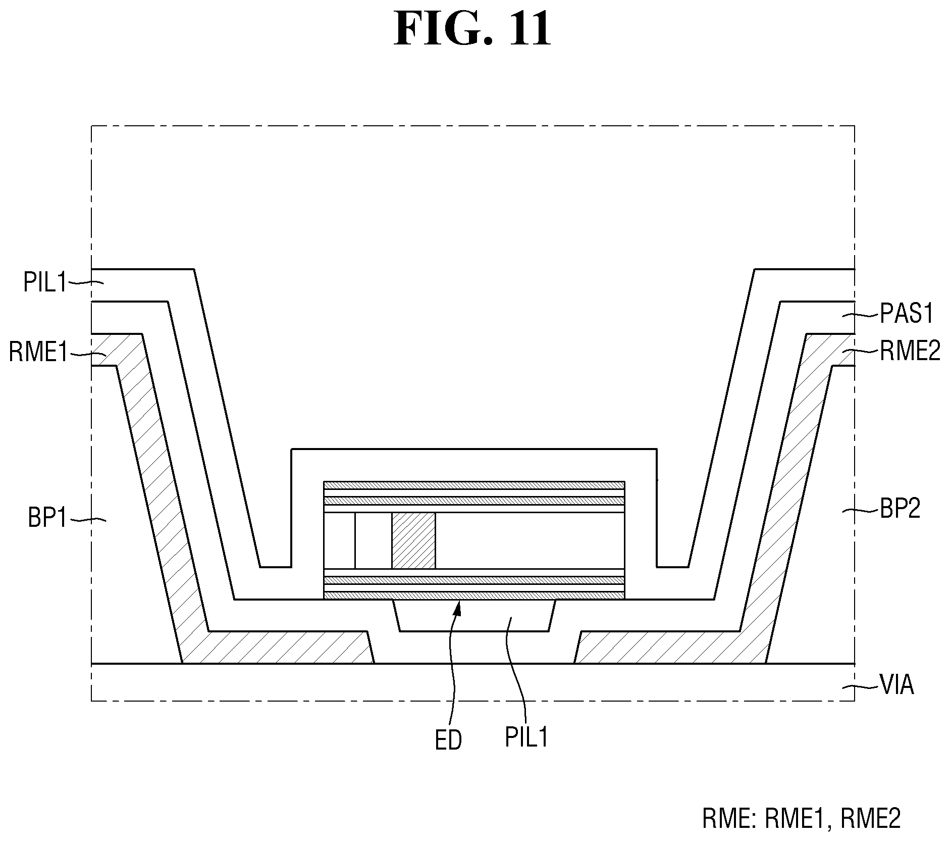 Patent US12414411 Figure 11 – Light emitting element with an insulating film comprising multiple pair layers