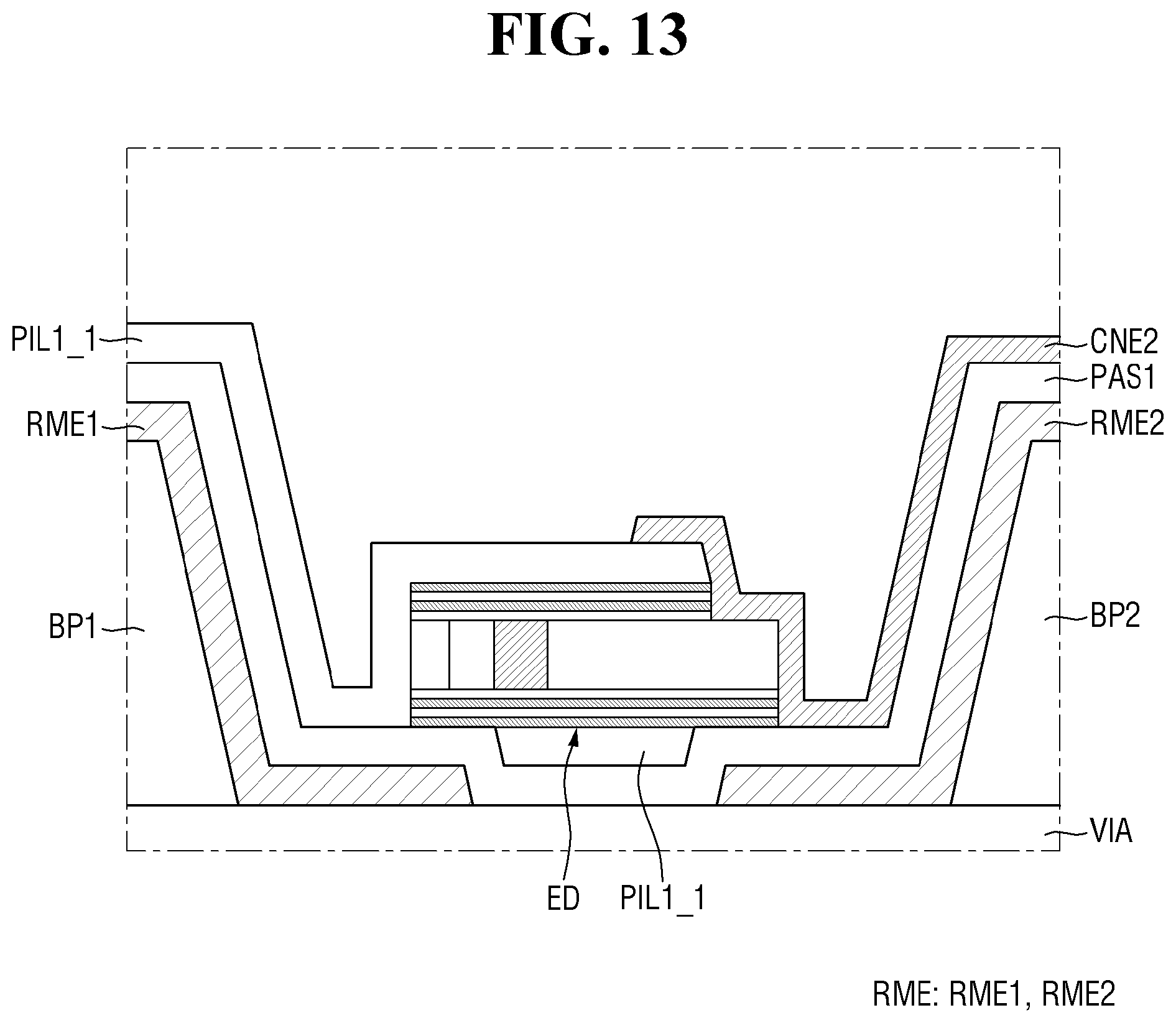 Patent US12414411 Figure 13 – Light emitting element with an insulating film comprising multiple pair layers