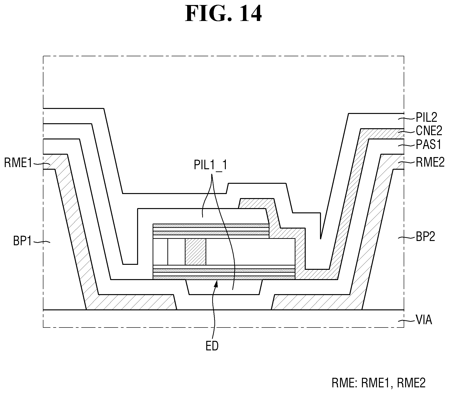 Patent US12414411 Figure 14 – Light emitting element with an insulating film comprising multiple pair layers
