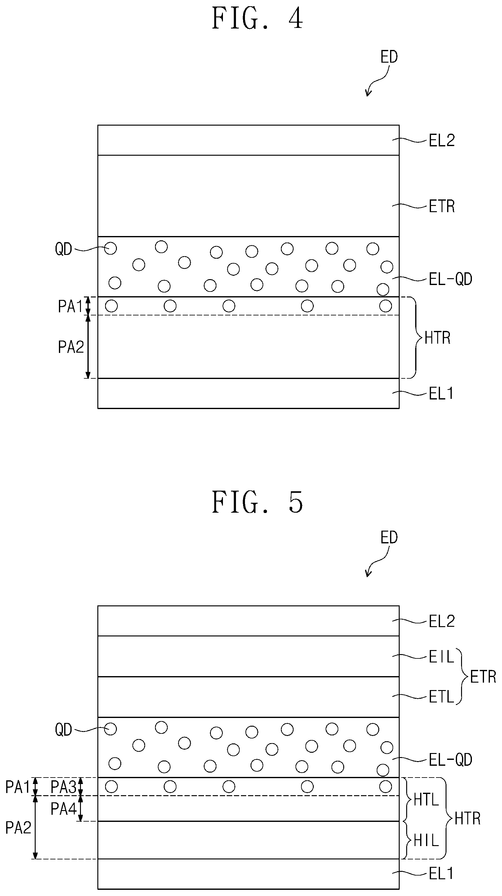 Patent US12414427 Figure 4 – Light-emitting element comprising quantum dots, display device including the same, and manufacturing method of the light-emitting element