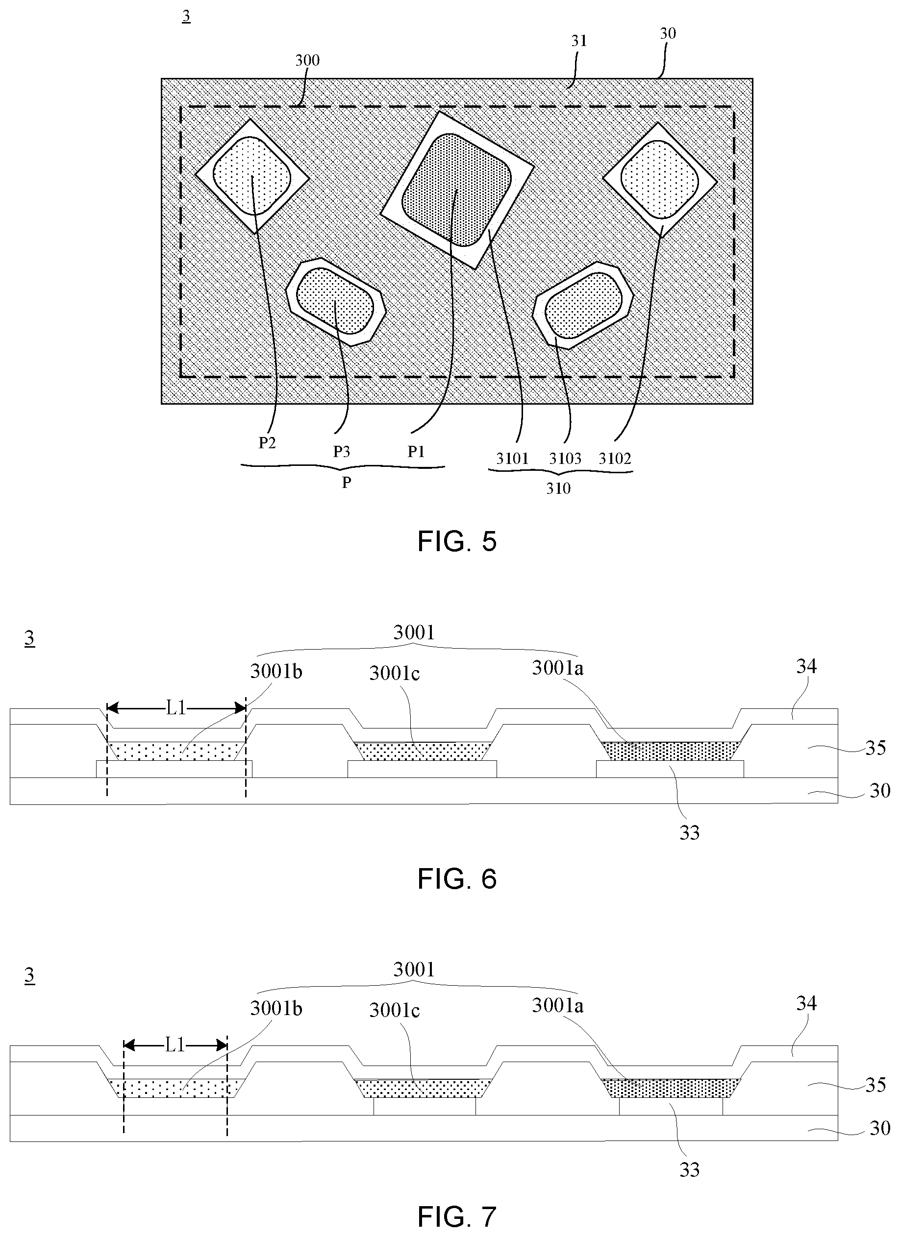 Patent US12414434 Figure 3 – Display panel having different opening lengths and light-emitting lengths and manufacturing method therefor, and display device