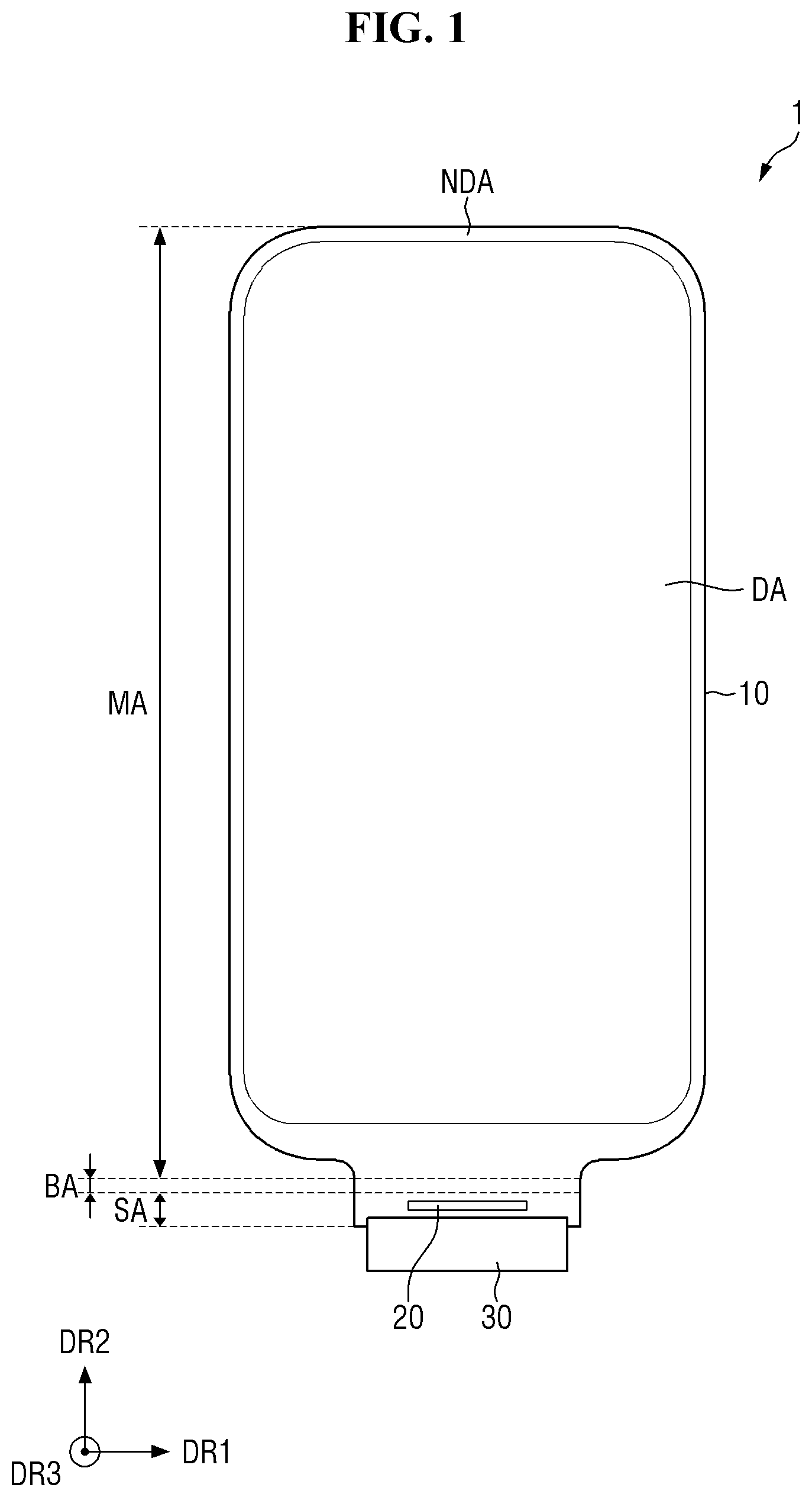 Patent US12414440 Figure 1 – Display device