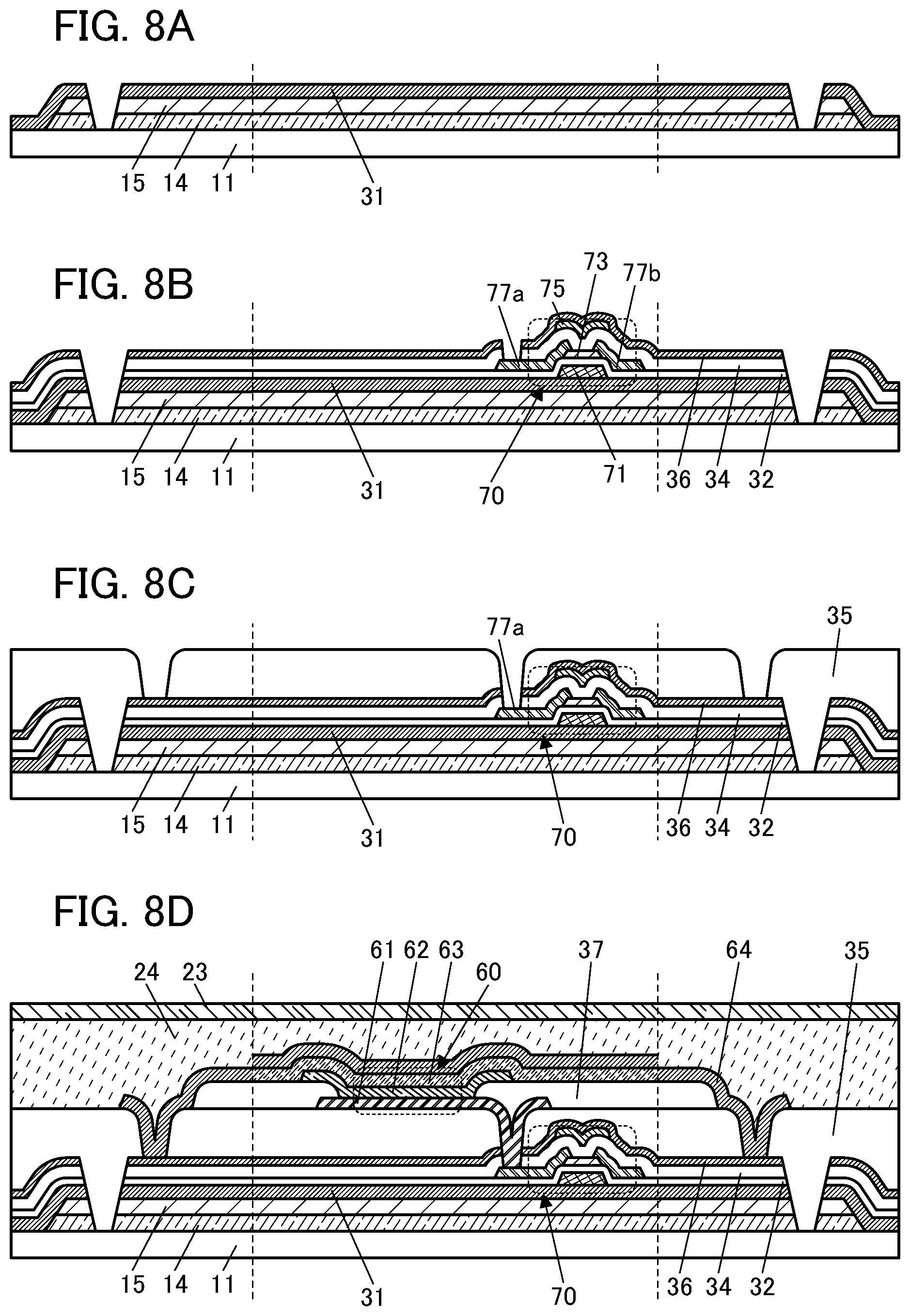 Patent US12414443 Figure 8 – Light-emitting device, light-emitting module, electronic device, and manufacturing method of light-emitting device