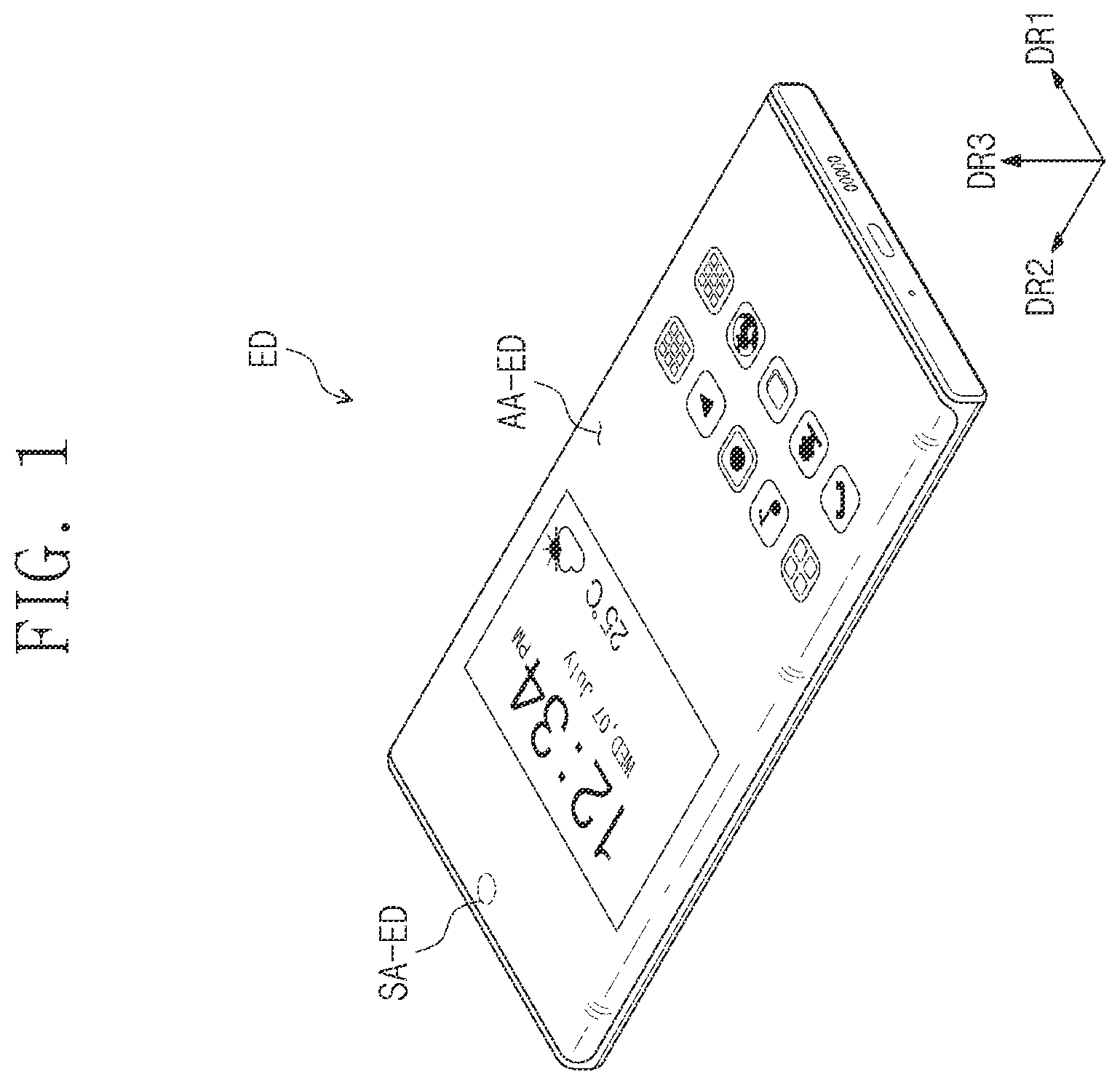 Patent US12414455 Figure 1 – Electronic device