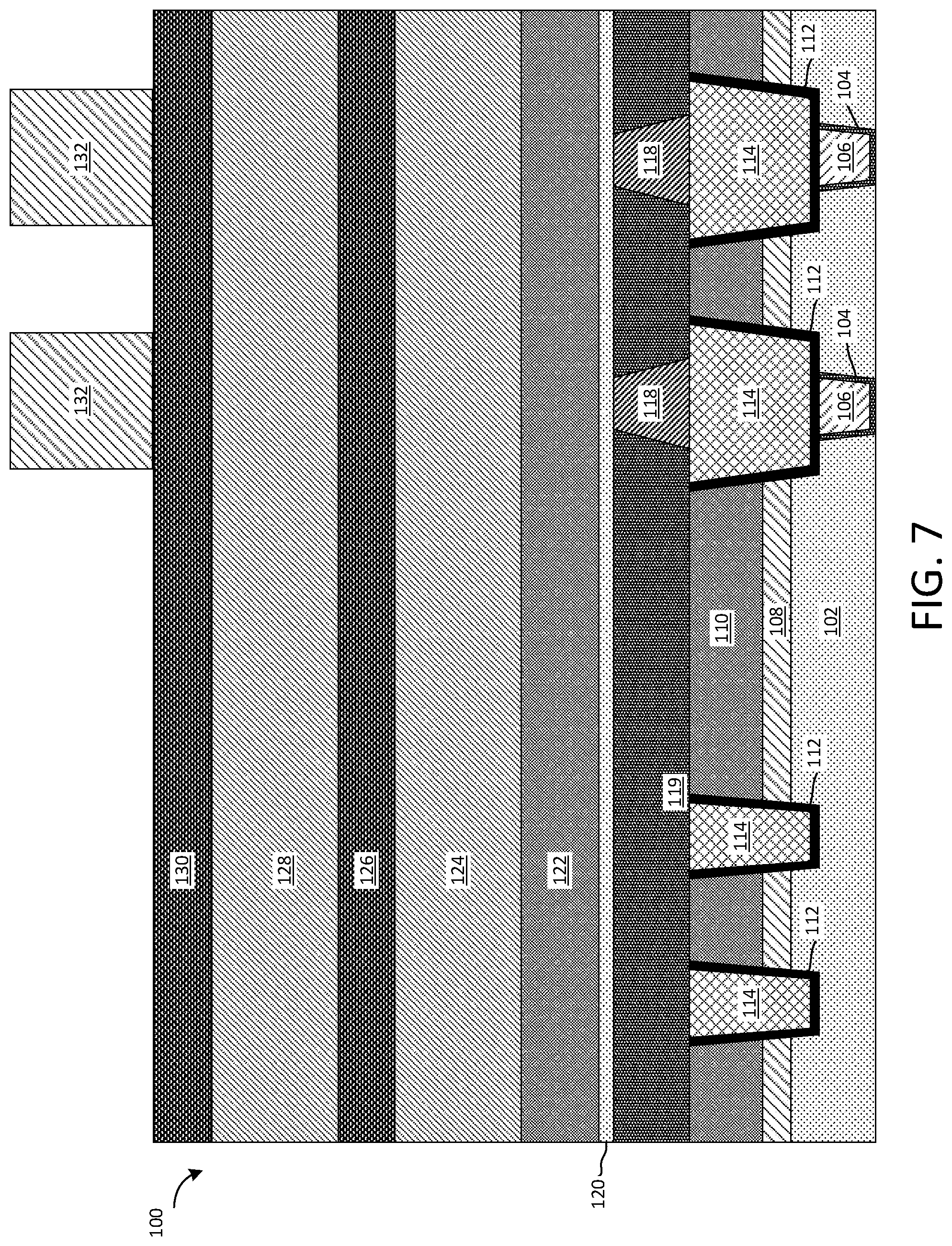 Patent US12414480 Figure 5 – MRAM bottom electrode contact with taper profile