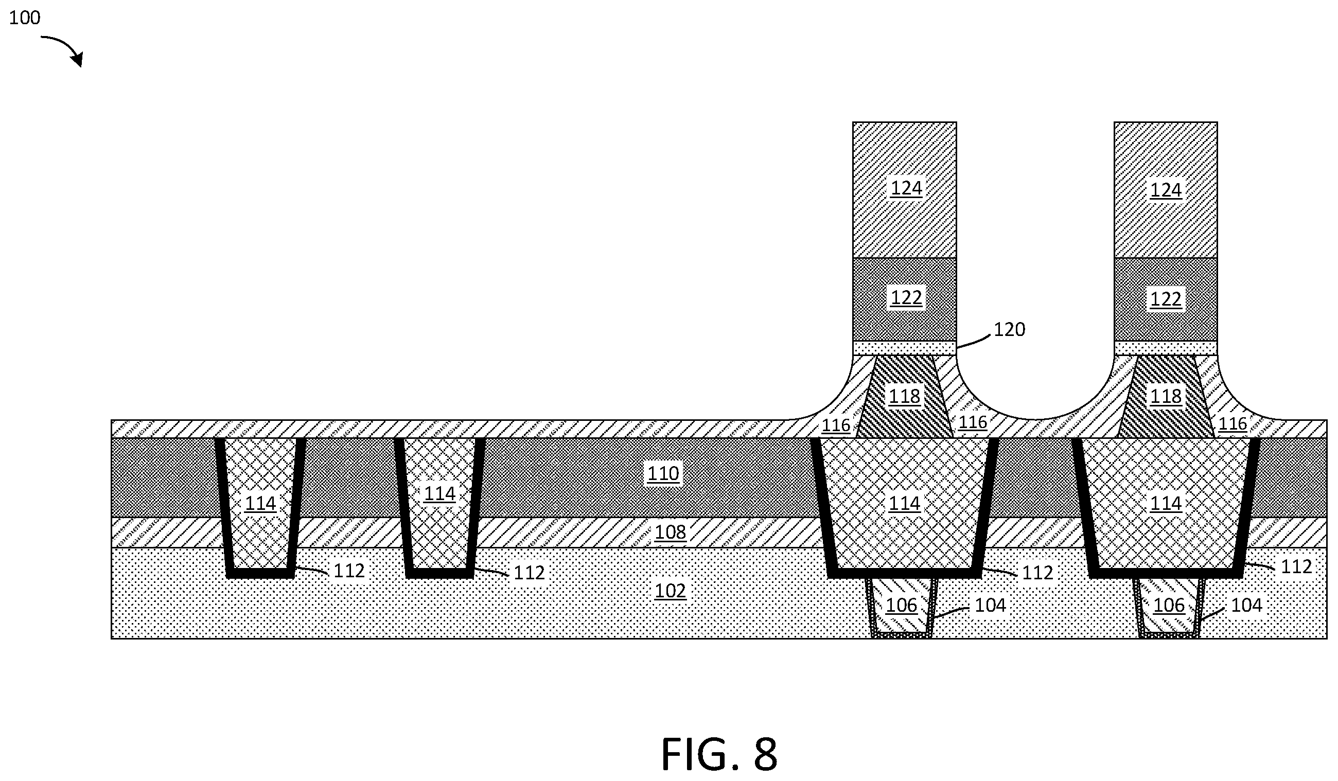 Patent US12414480 Figure 6 – MRAM bottom electrode contact with taper profile