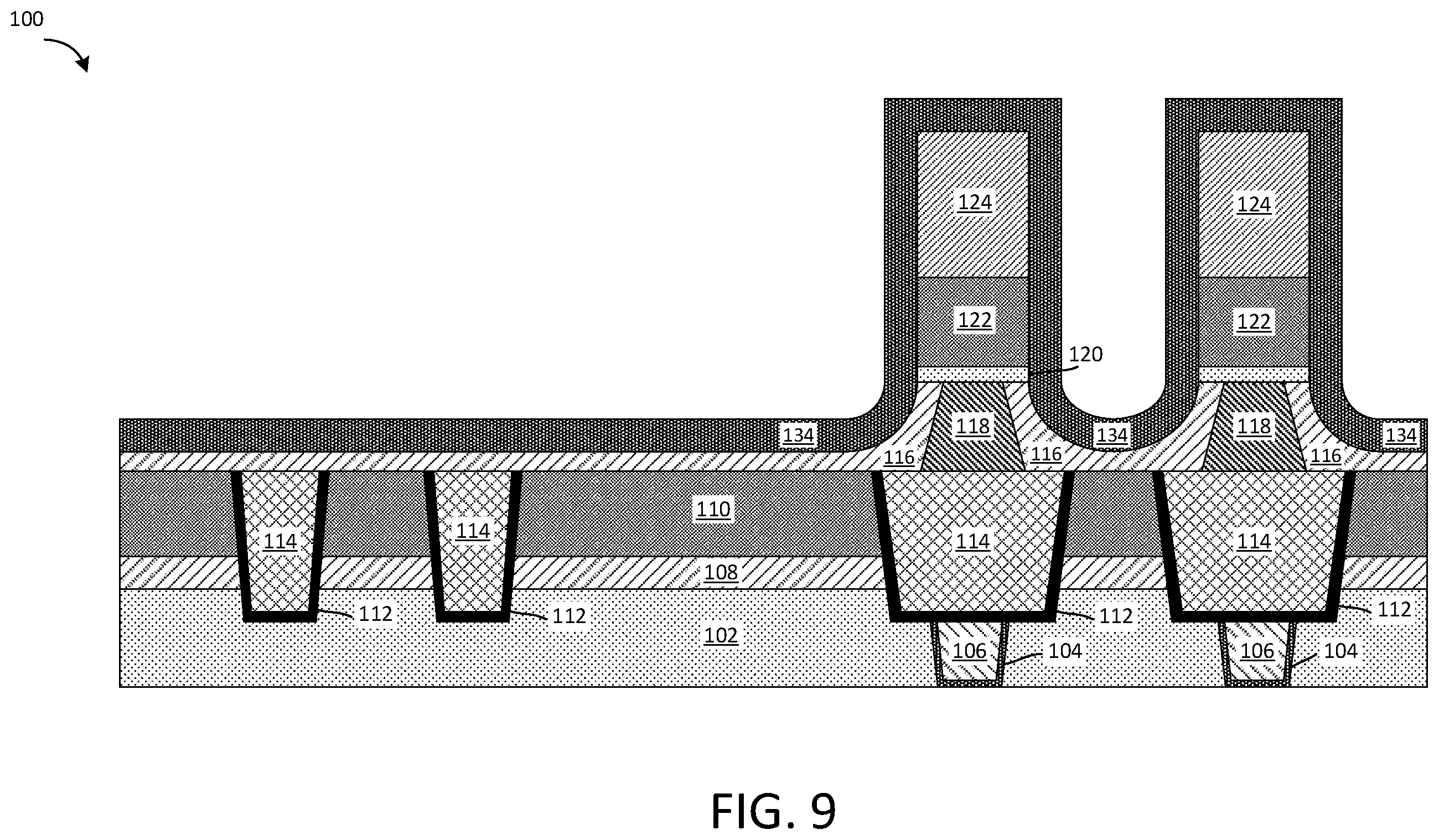 Patent US12414480 Figure 7 – MRAM bottom electrode contact with taper profile