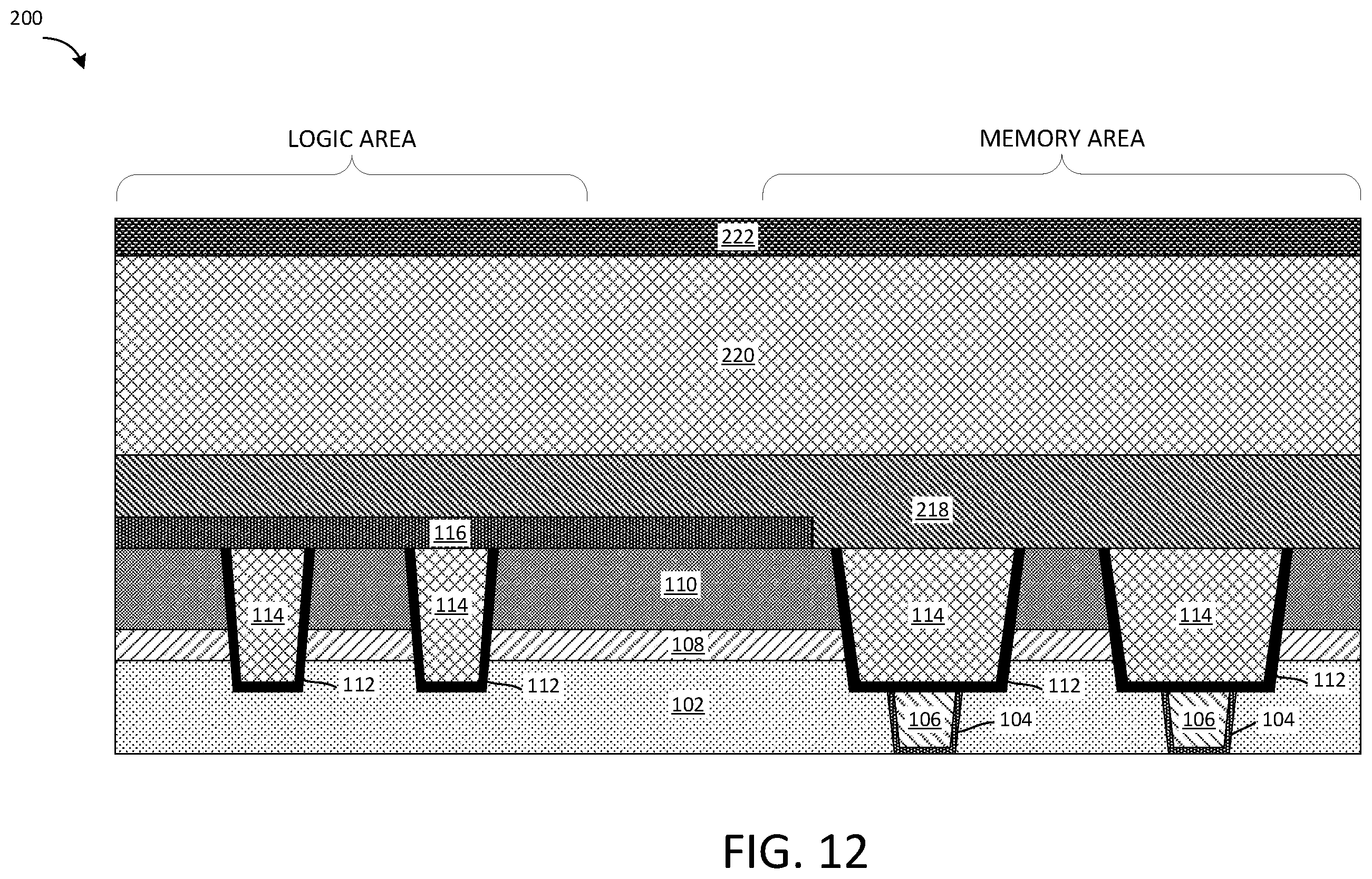 Patent US12414480 Figure 10 – MRAM bottom electrode contact with taper profile