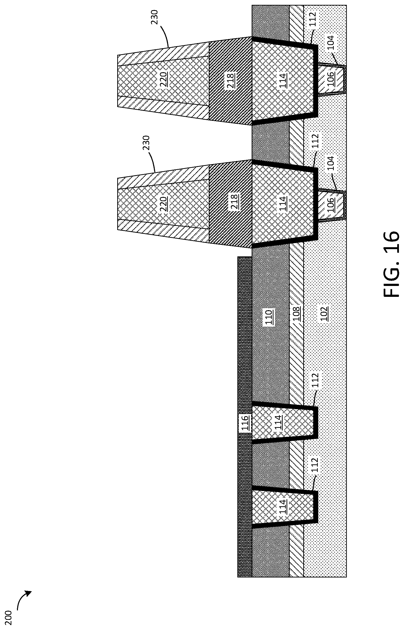 Patent US12414480 Figure 14 – MRAM bottom electrode contact with taper profile