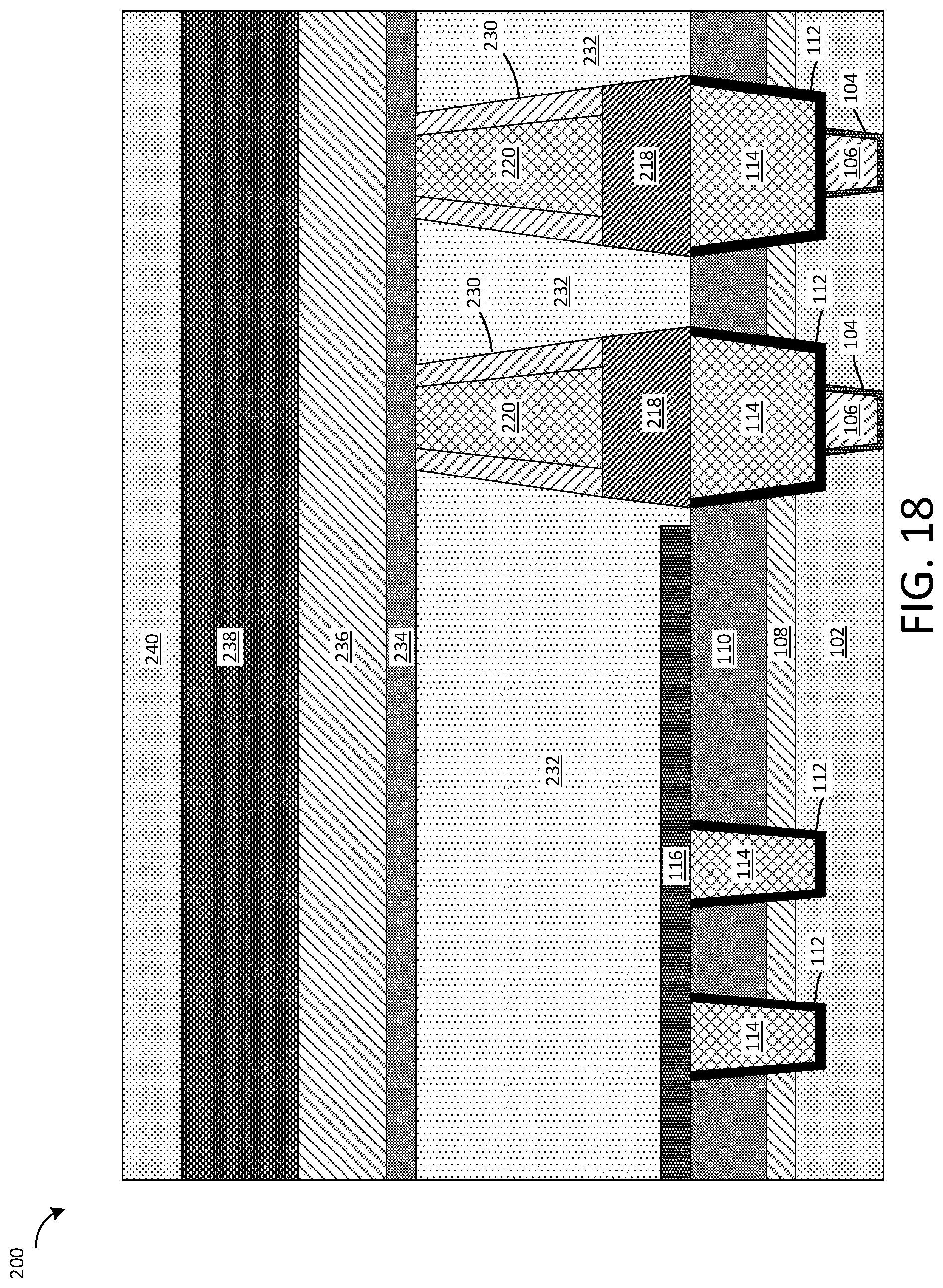 Patent US12414480 Figure 16 – MRAM bottom electrode contact with taper profile