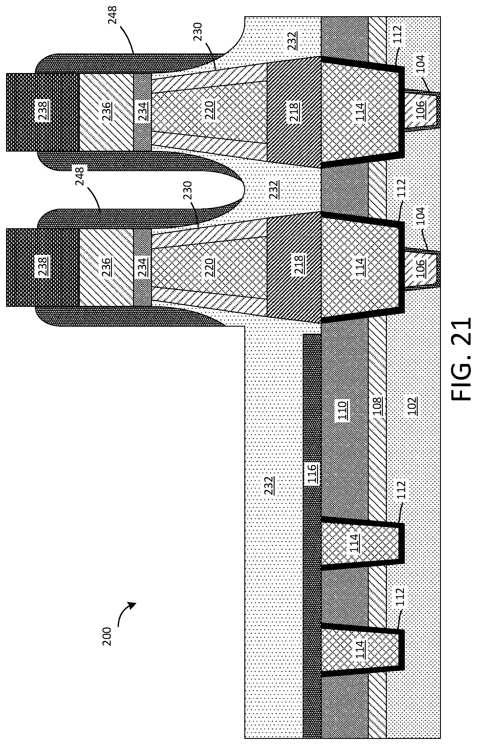 Patent US12414480 Figure 19 – MRAM bottom electrode contact with taper profile