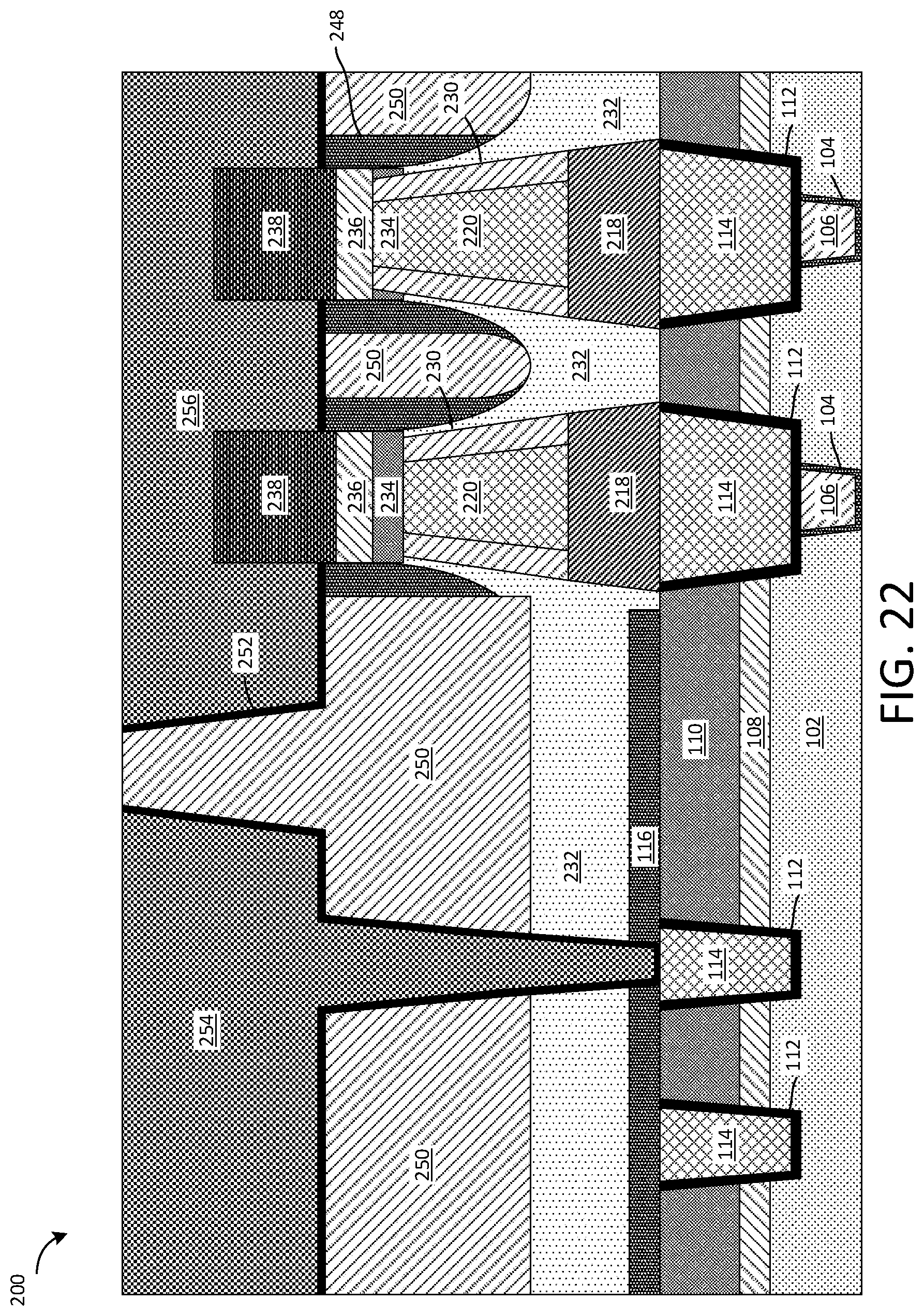 Patent US12414480 Figure 20 – MRAM bottom electrode contact with taper profile