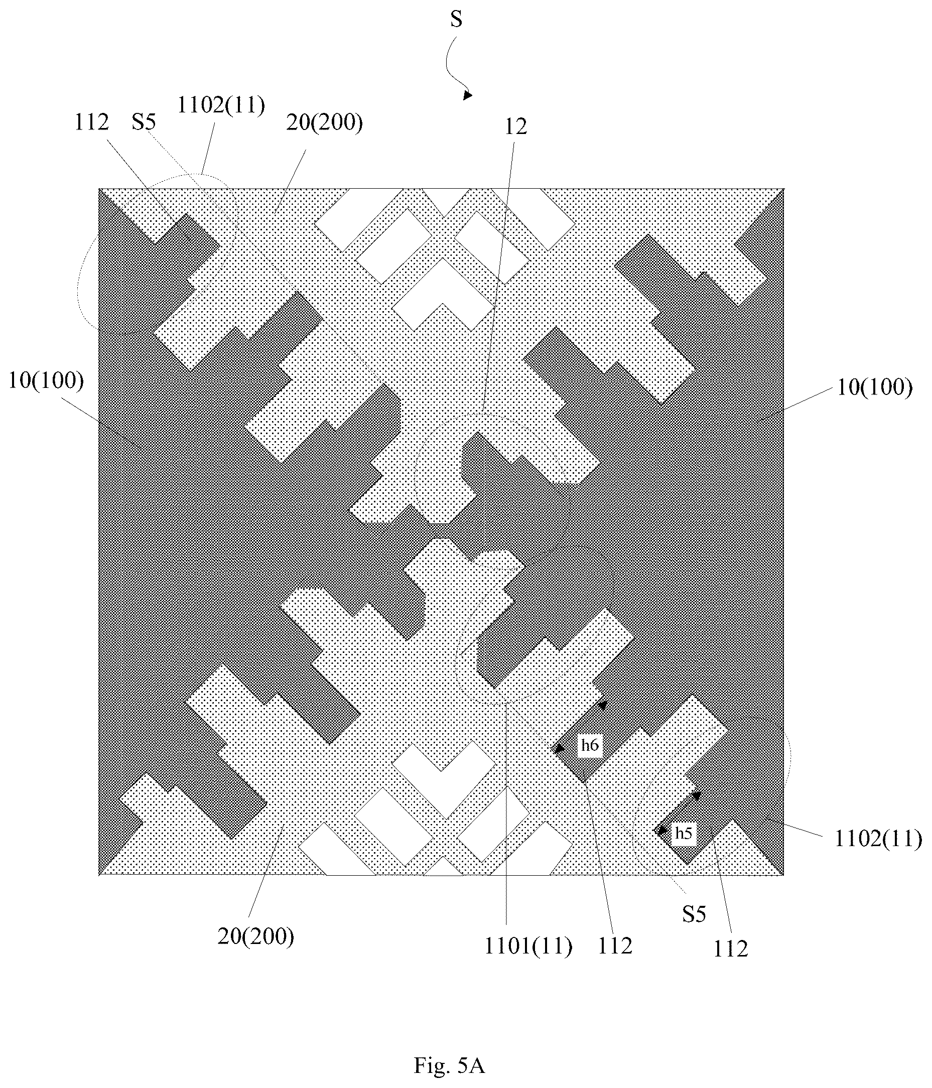 Patent US12417004 Figure 7 – Touch panel with connection channel of adjacent touch electrode blocks and display device