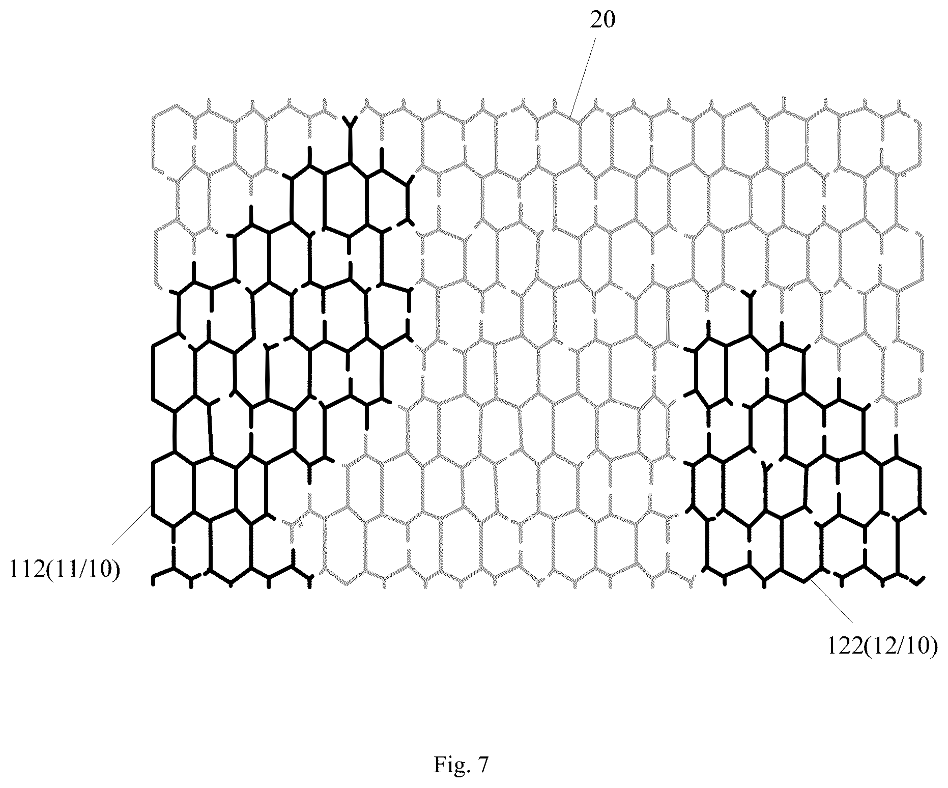 Patent US12417004 Figure 11 – Touch panel with connection channel of adjacent touch electrode blocks and display device