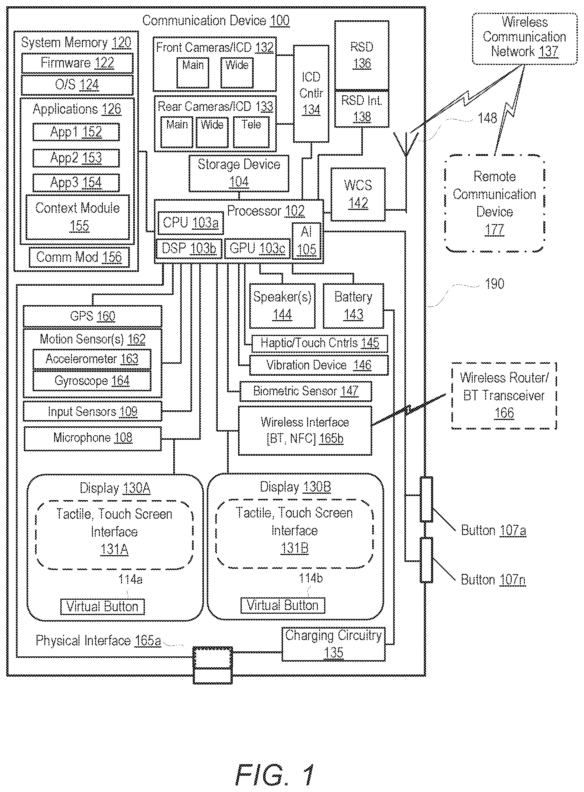 Patent US12417007 Figure 1 – Electronic device display screen customization based on image information