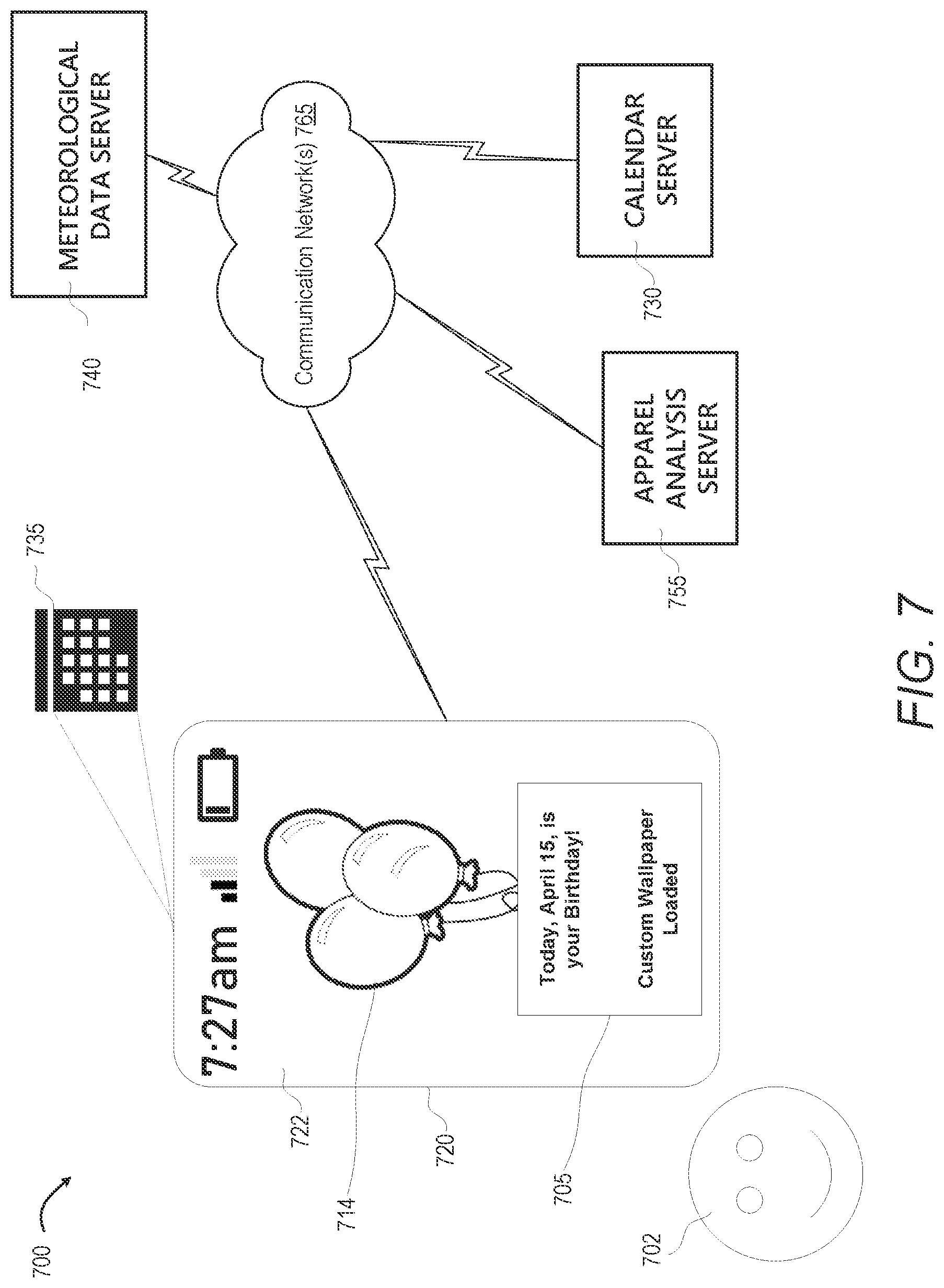 Patent US12417007 Figure 7 – Electronic device display screen customization based on image information