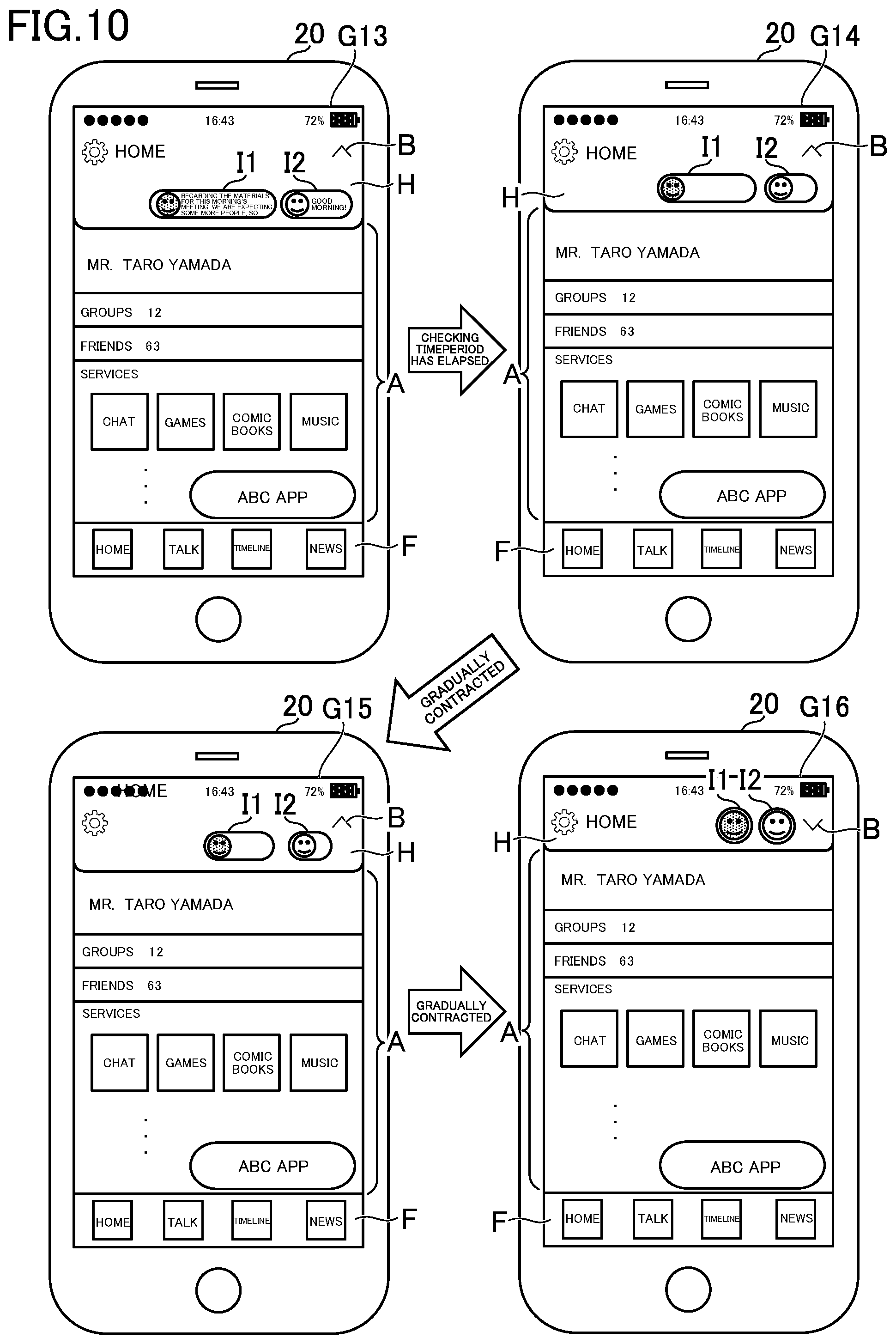 Patent US12417009 Figure 10 – Display control device for managing display of objects on a screen, display control method and program