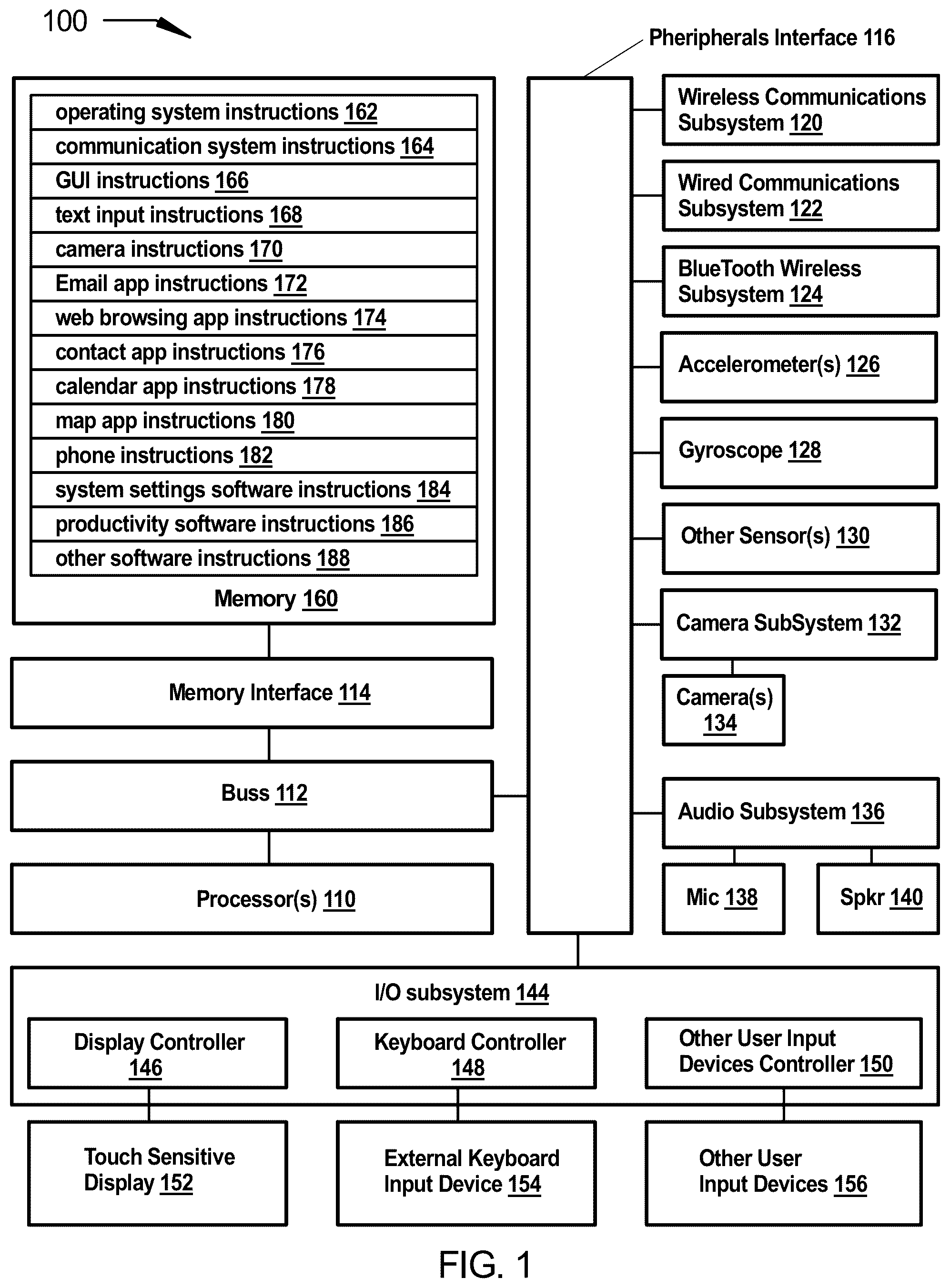 Patent US12417013 Figure 1 – Methods and graphical user interfaces for pointing and editing on computing devices with touch-sensitive displays