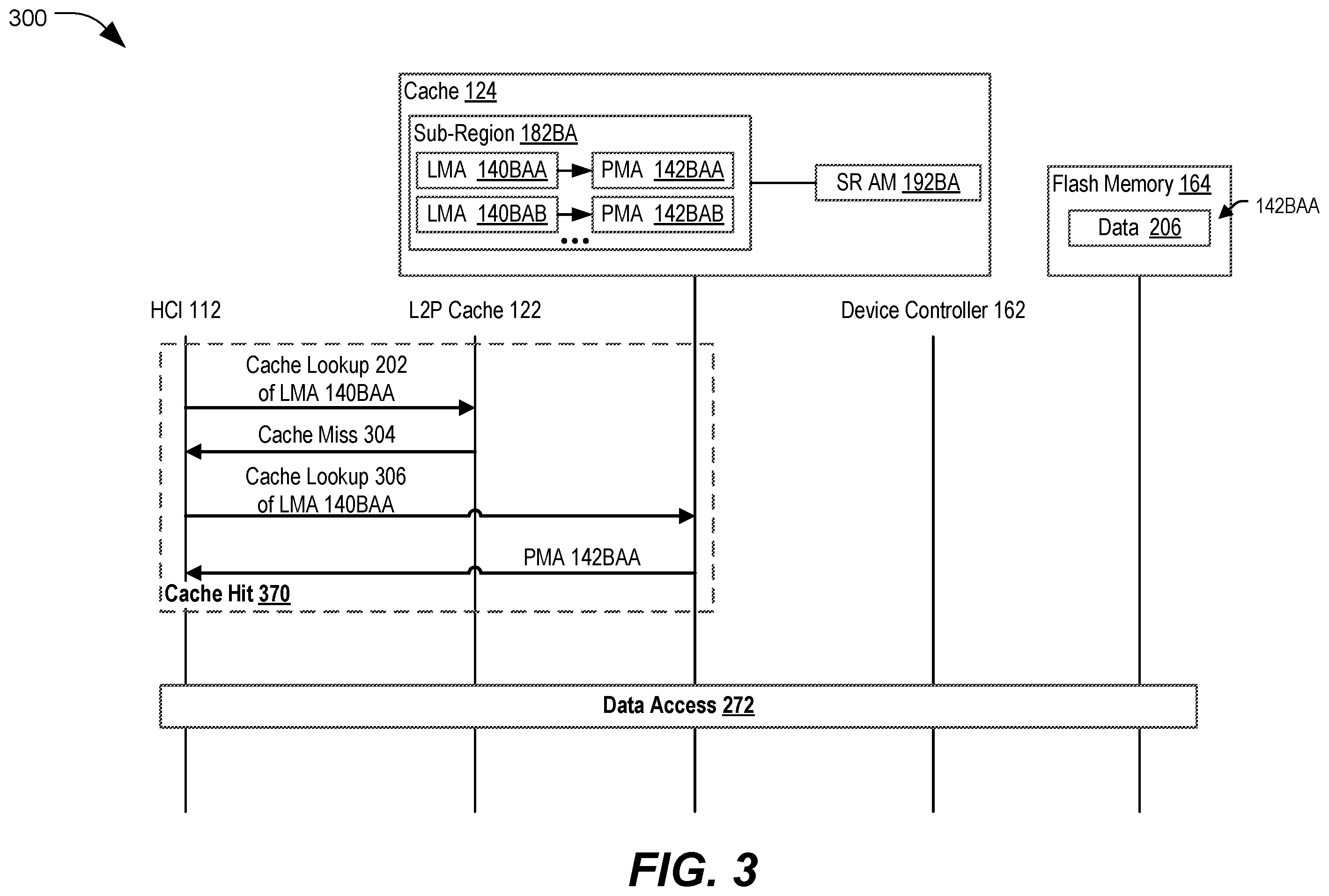 Patent US12417023 Figure 3 – Host device caching of flash memory address mappings