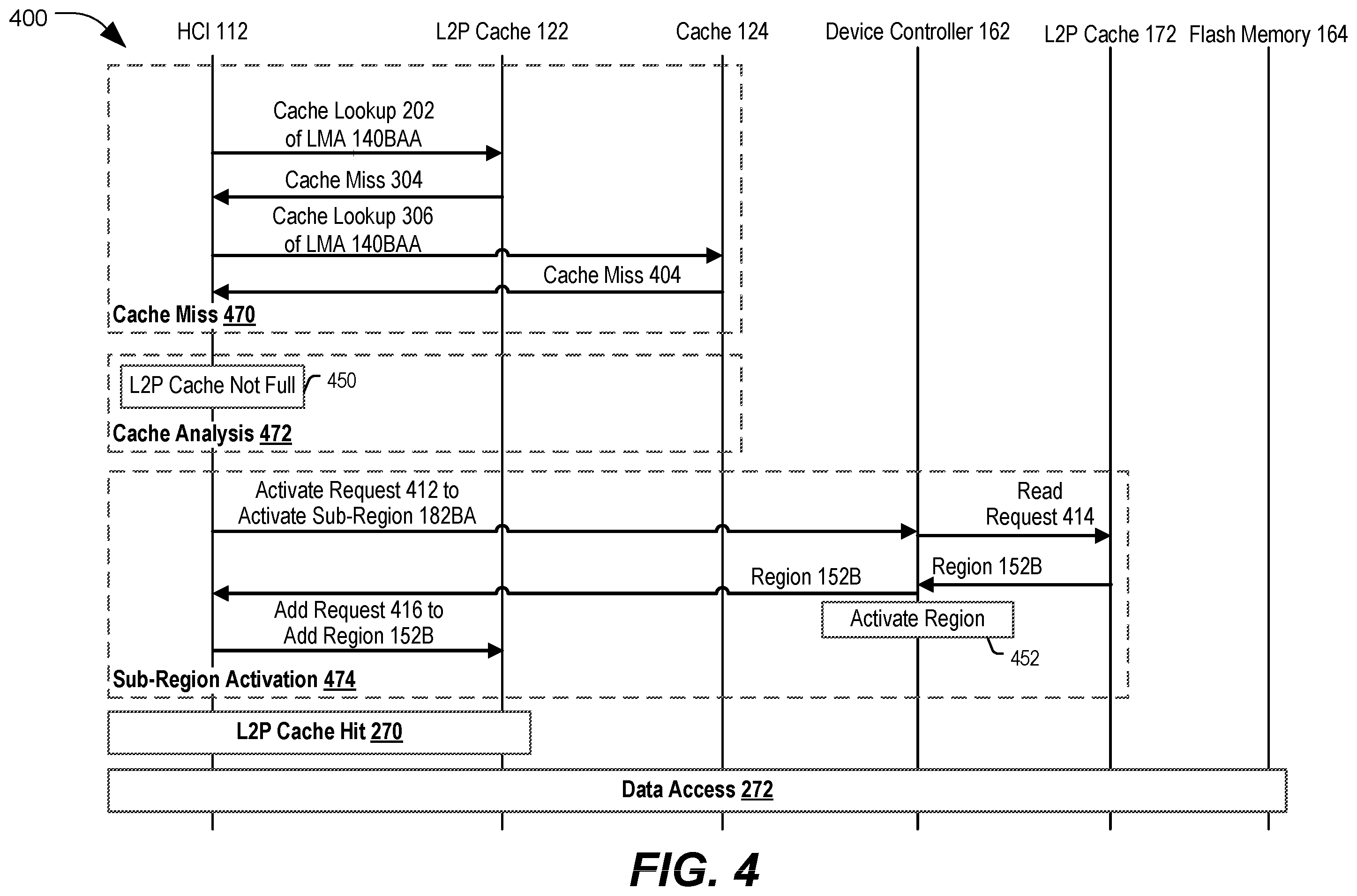 Patent US12417023 Figure 4 – Host device caching of flash memory address mappings