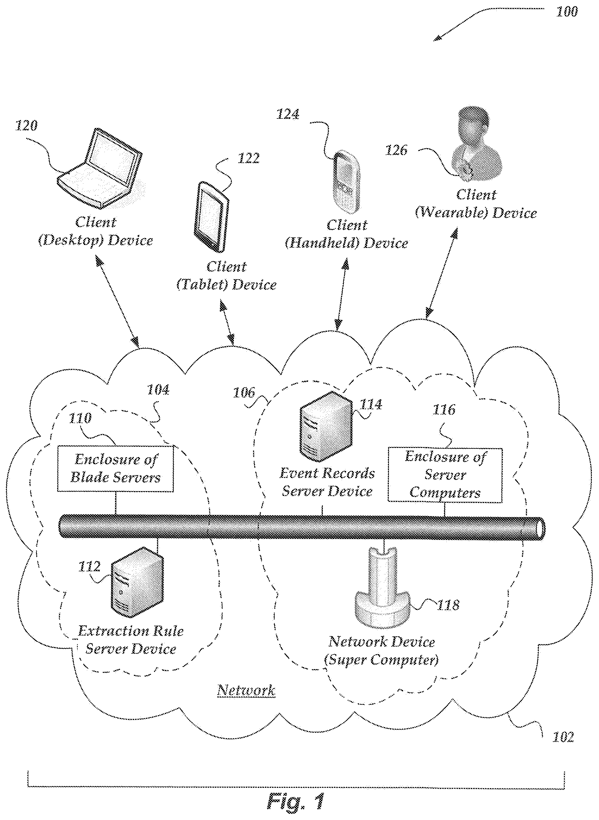 Patent US12417074 Figure 1 – Updating event records based on user edited extraction rule