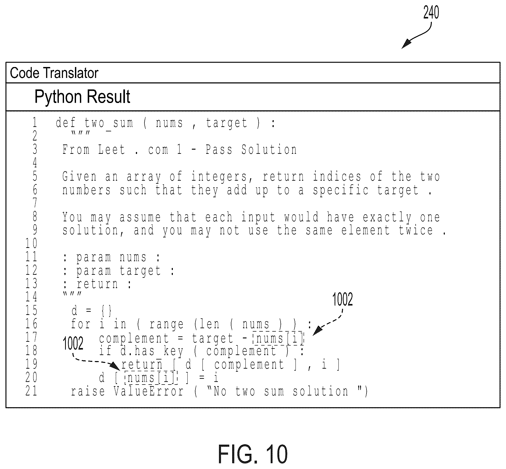 Patent US12417079 Figure 10 – Interactive editing of a machine-generated document
