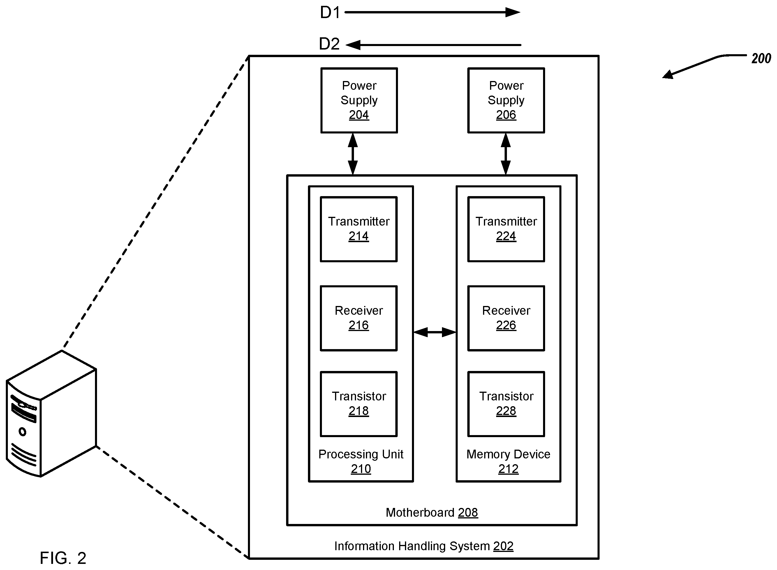 Patent US12417197 Figure 2 – System to minimize effects of ground plane noise