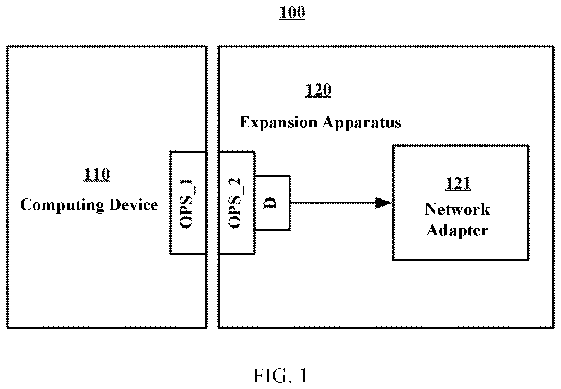 Patent US12417202 Figure 1 – Expansion apparatus for cooperating with computing device as well as computing system