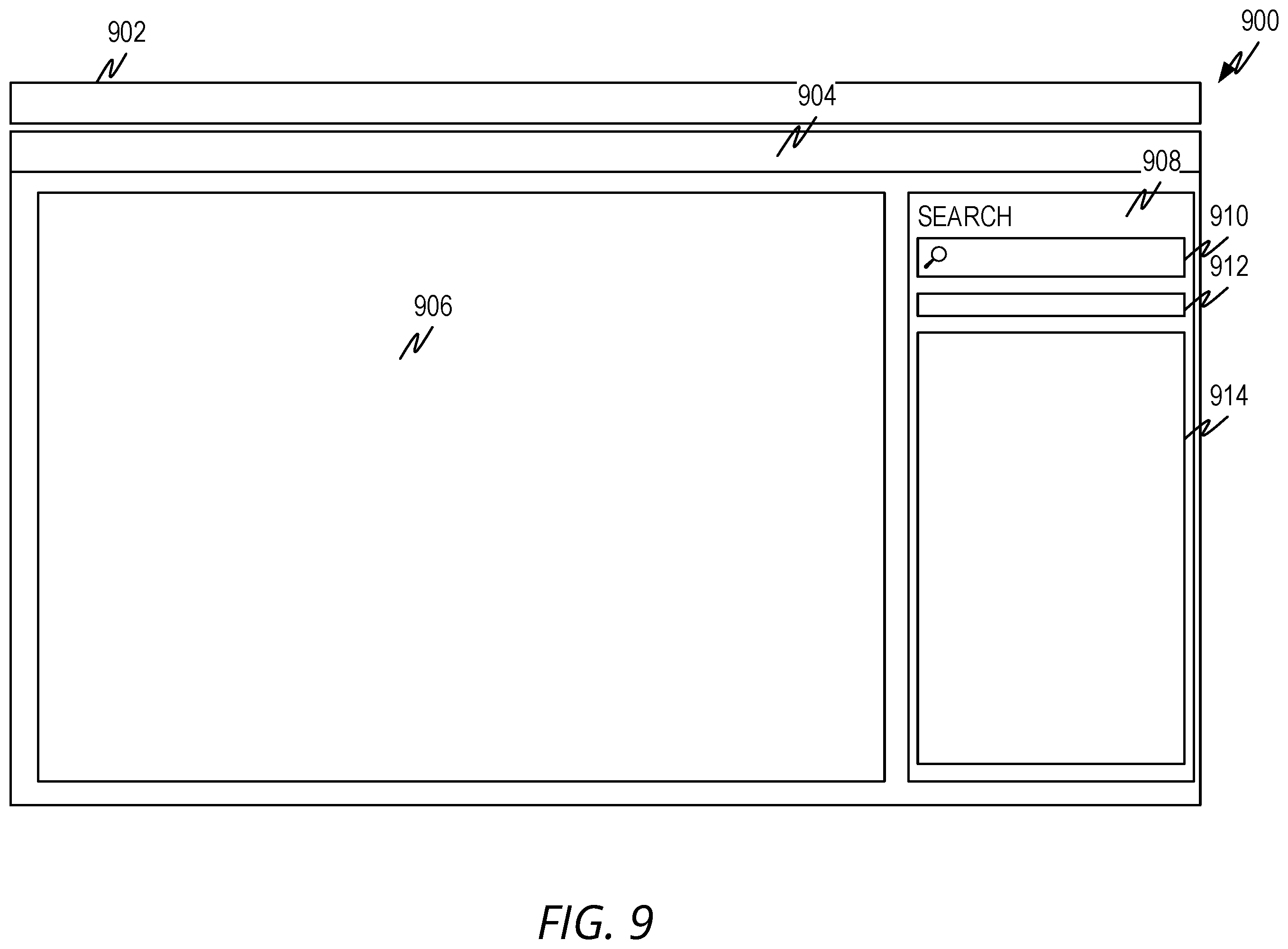 Patent US12417249 Figure 9 – Smart find for in-application searching