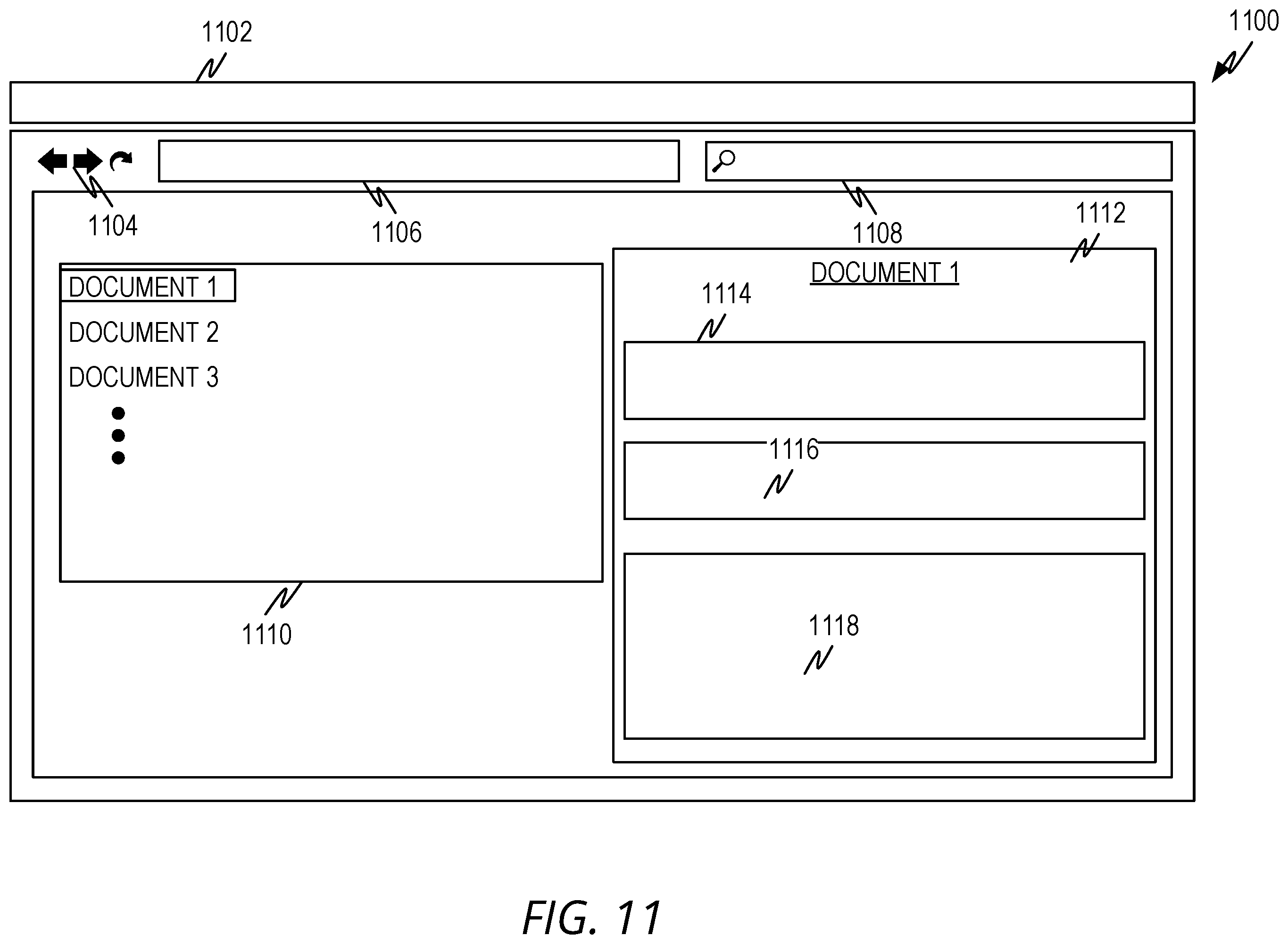 Patent US12417249 Figure 11 – Smart find for in-application searching