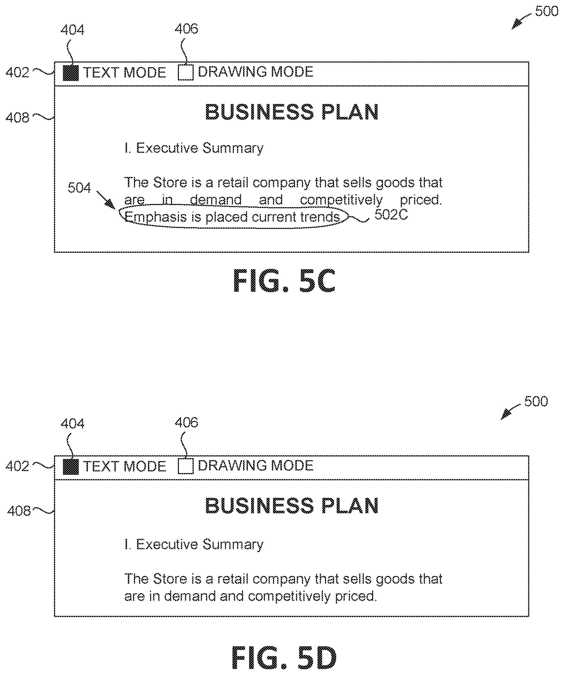 Patent US12417338 Figure 6 – Modifying the presentation of drawing objects based on associated content objects in an electronic document