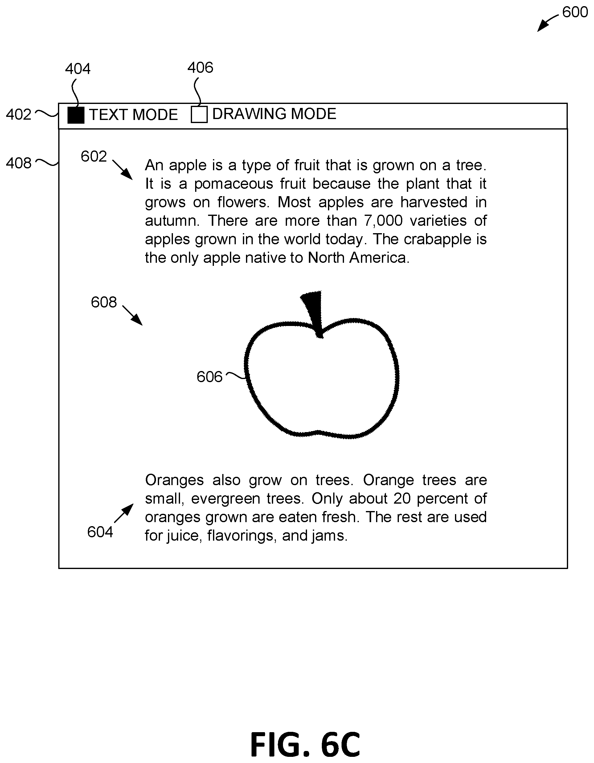 Patent US12417338 Figure 8 – Modifying the presentation of drawing objects based on associated content objects in an electronic document