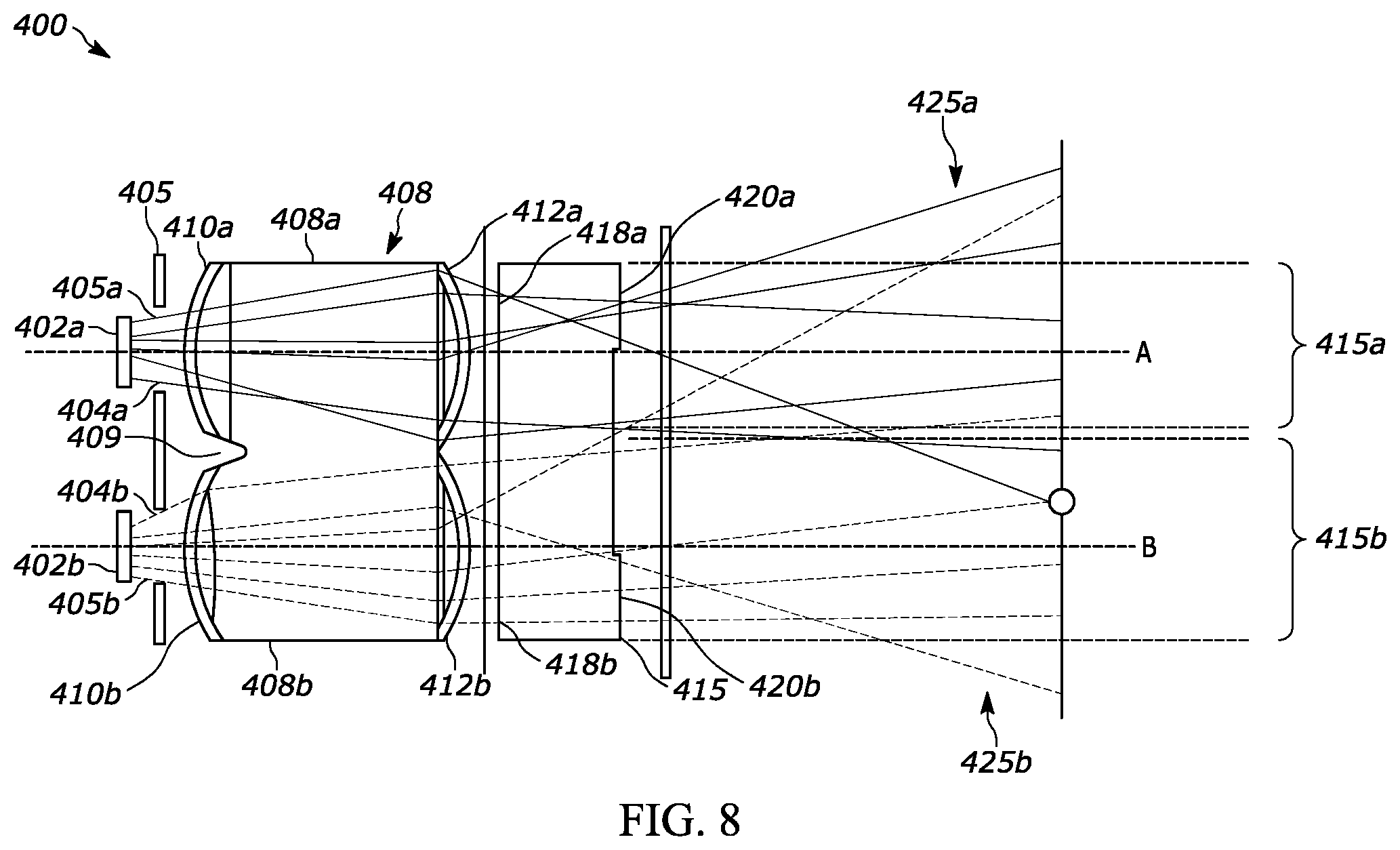 Patent US12417364 Figure 8 – Miniature long range imaging engine with auto-focus and auto-zoom system