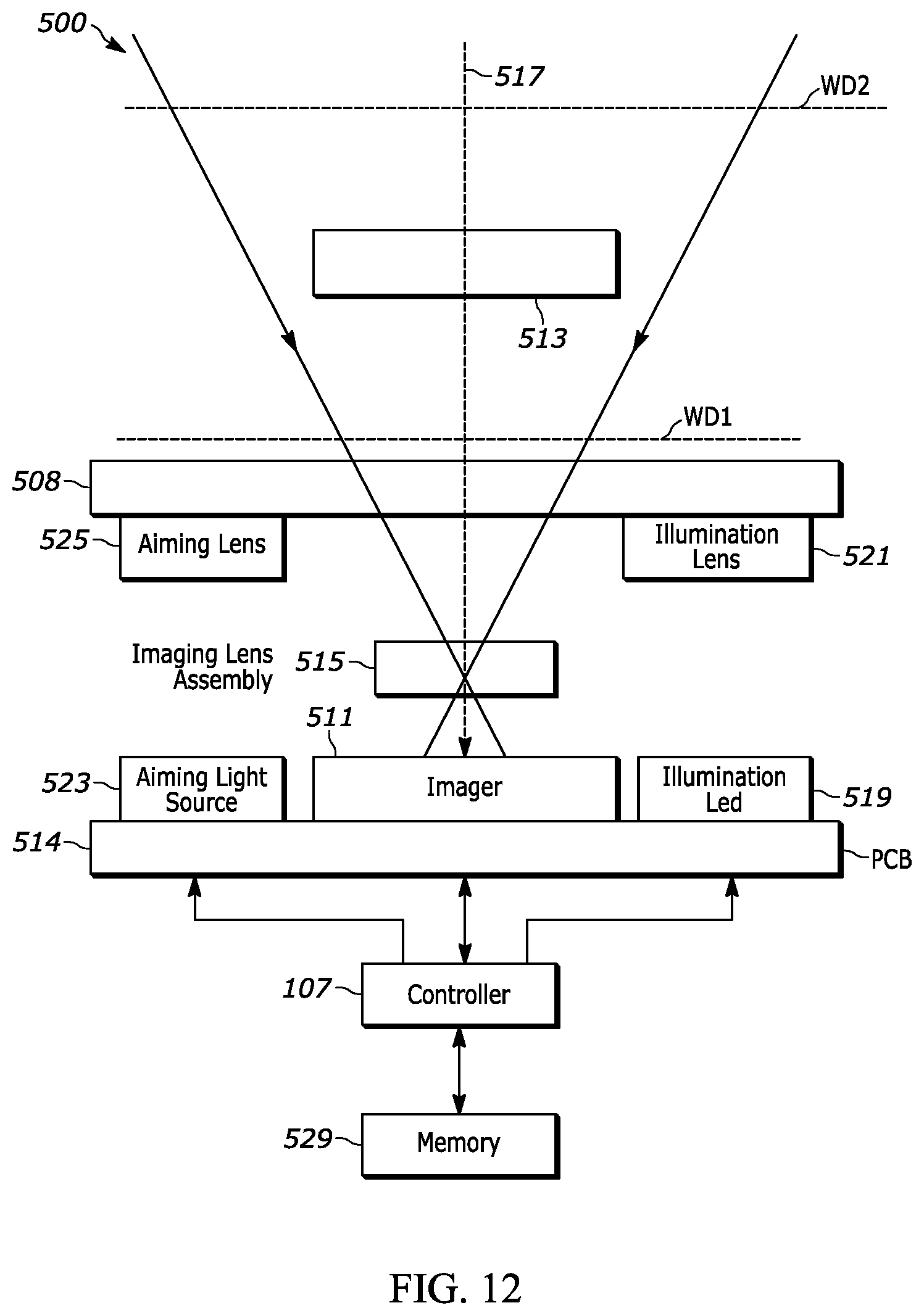 Patent US12417364 Figure 12 – Miniature long range imaging engine with auto-focus and auto-zoom system