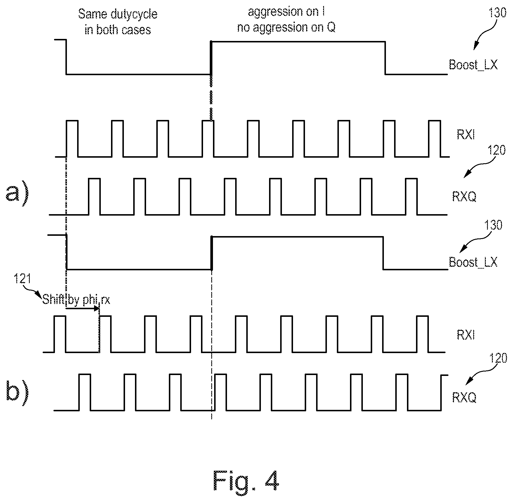 Patent US12417365 Figure 3 – Radio device with DC/DC converter and phase calibration