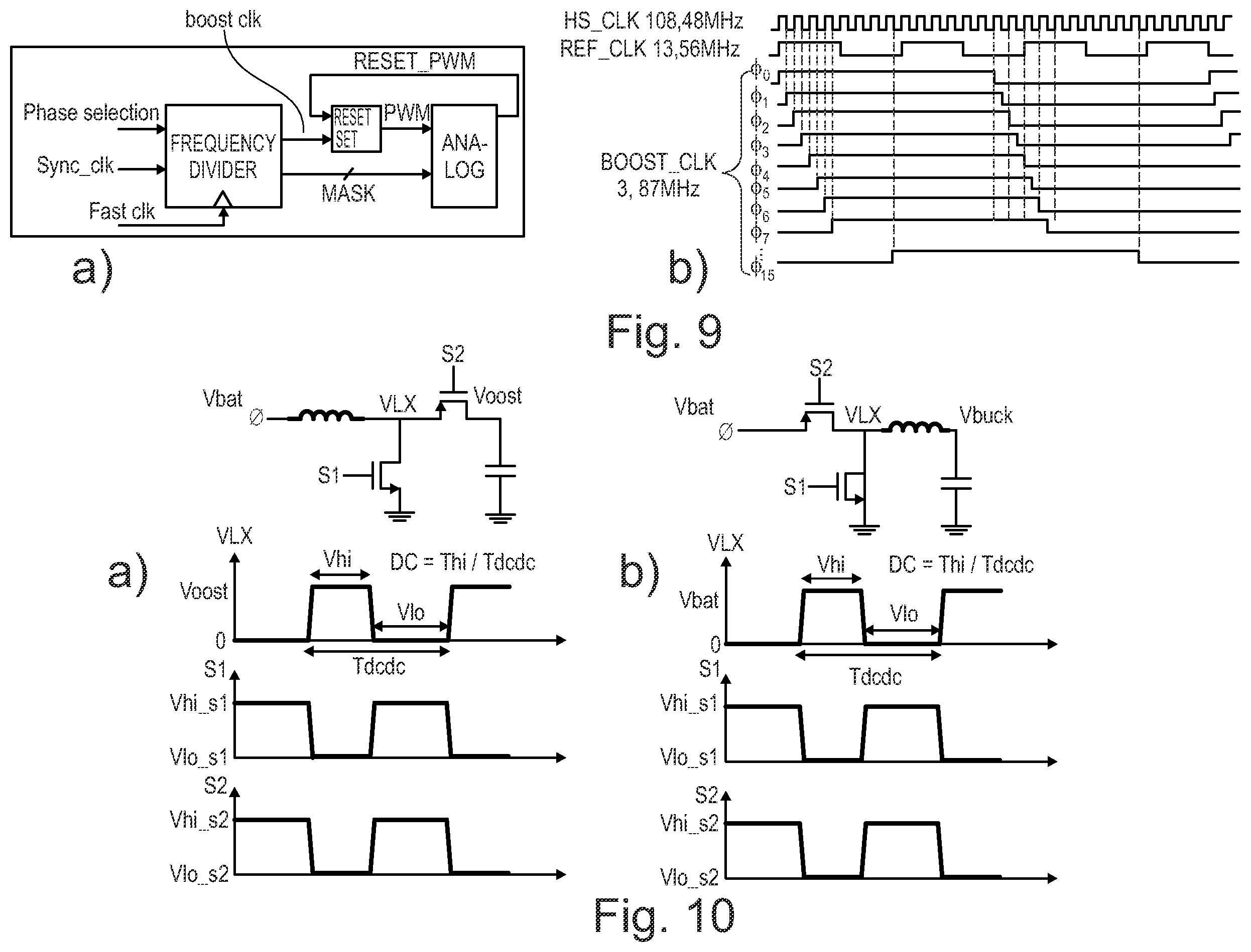 Patent US12417365 Figure 8 – Radio device with DC/DC converter and phase calibration