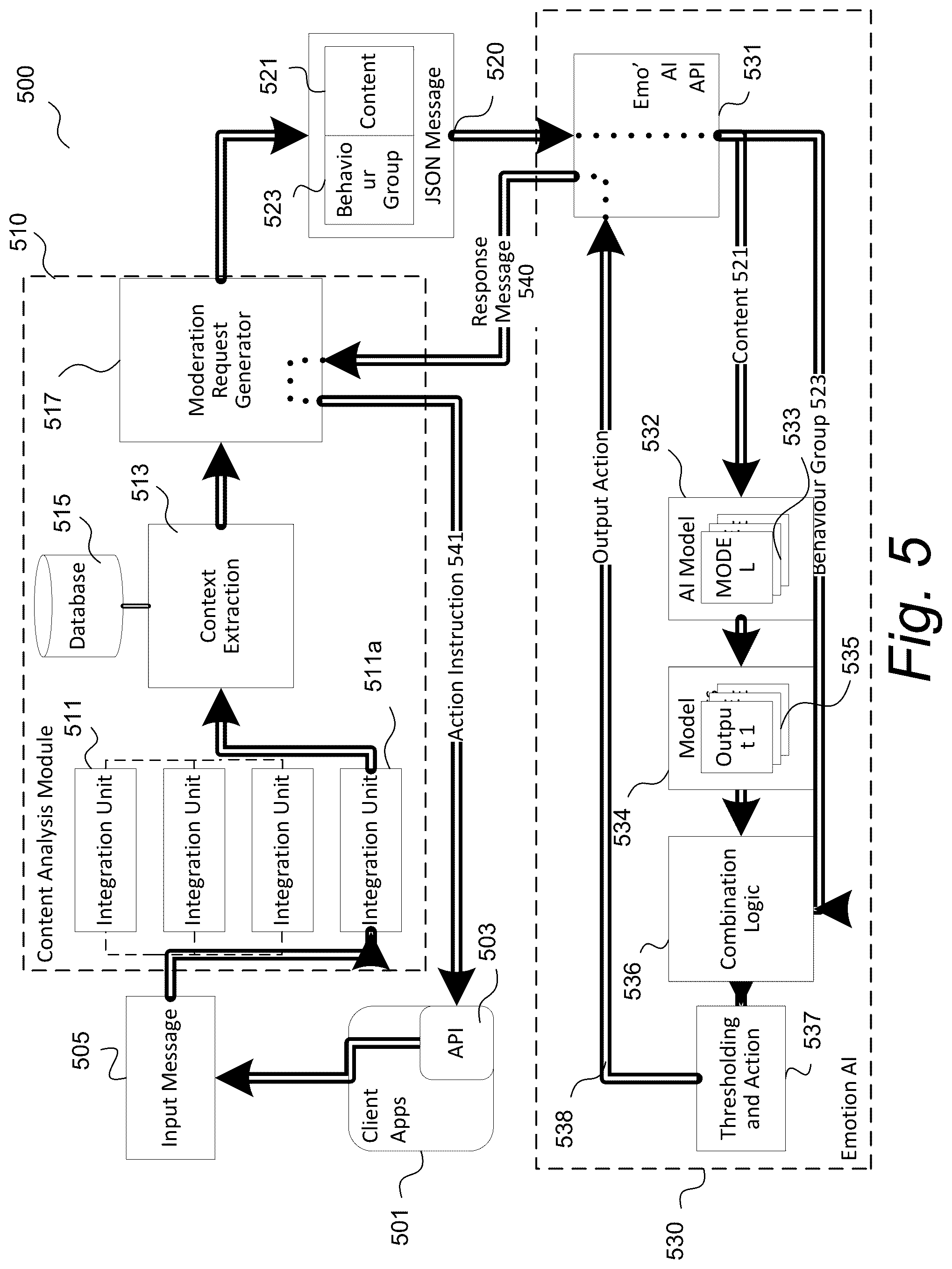 Patent US12417413 Figure 5 – Content moderation