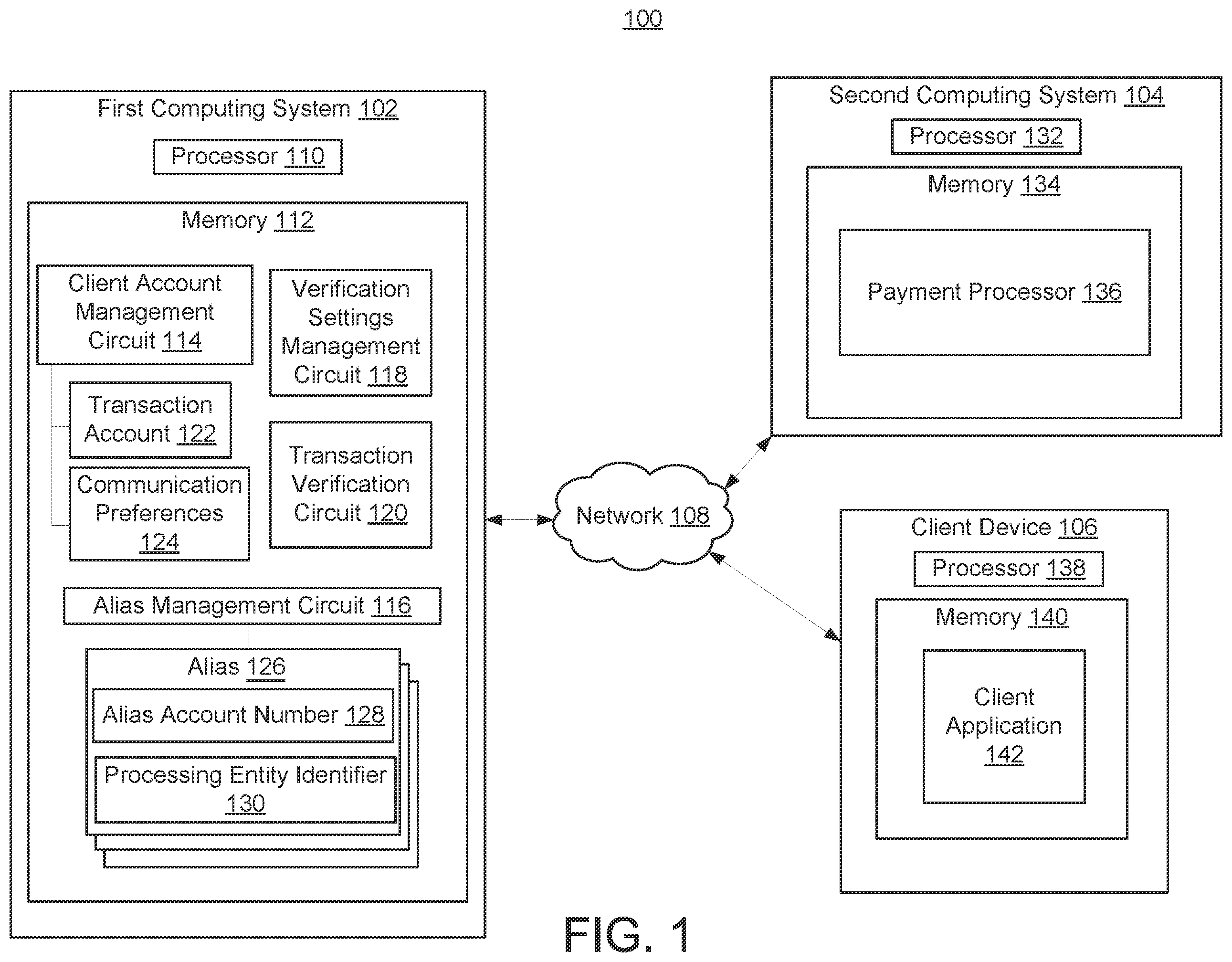 Patent US12417456 Figure 1 – Systems and methods for improved verification of transactions