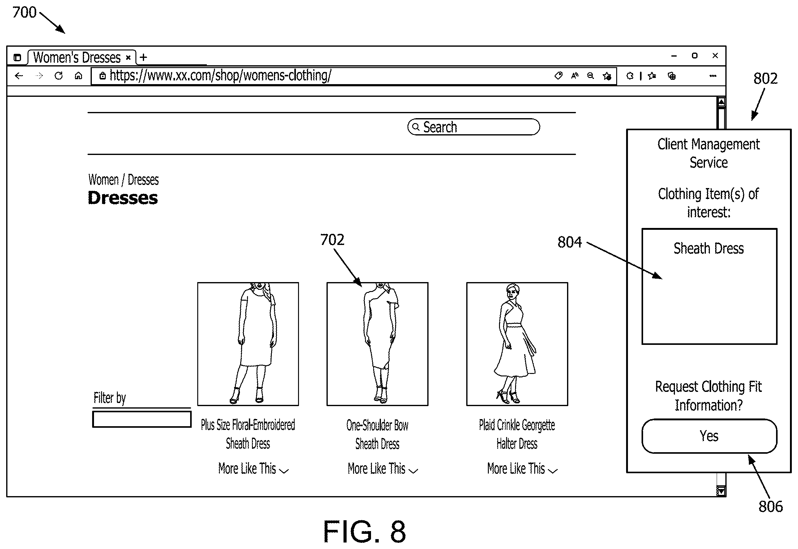 Patent US12417481 Figure 8 – Systems and methods for automating clothing transaction