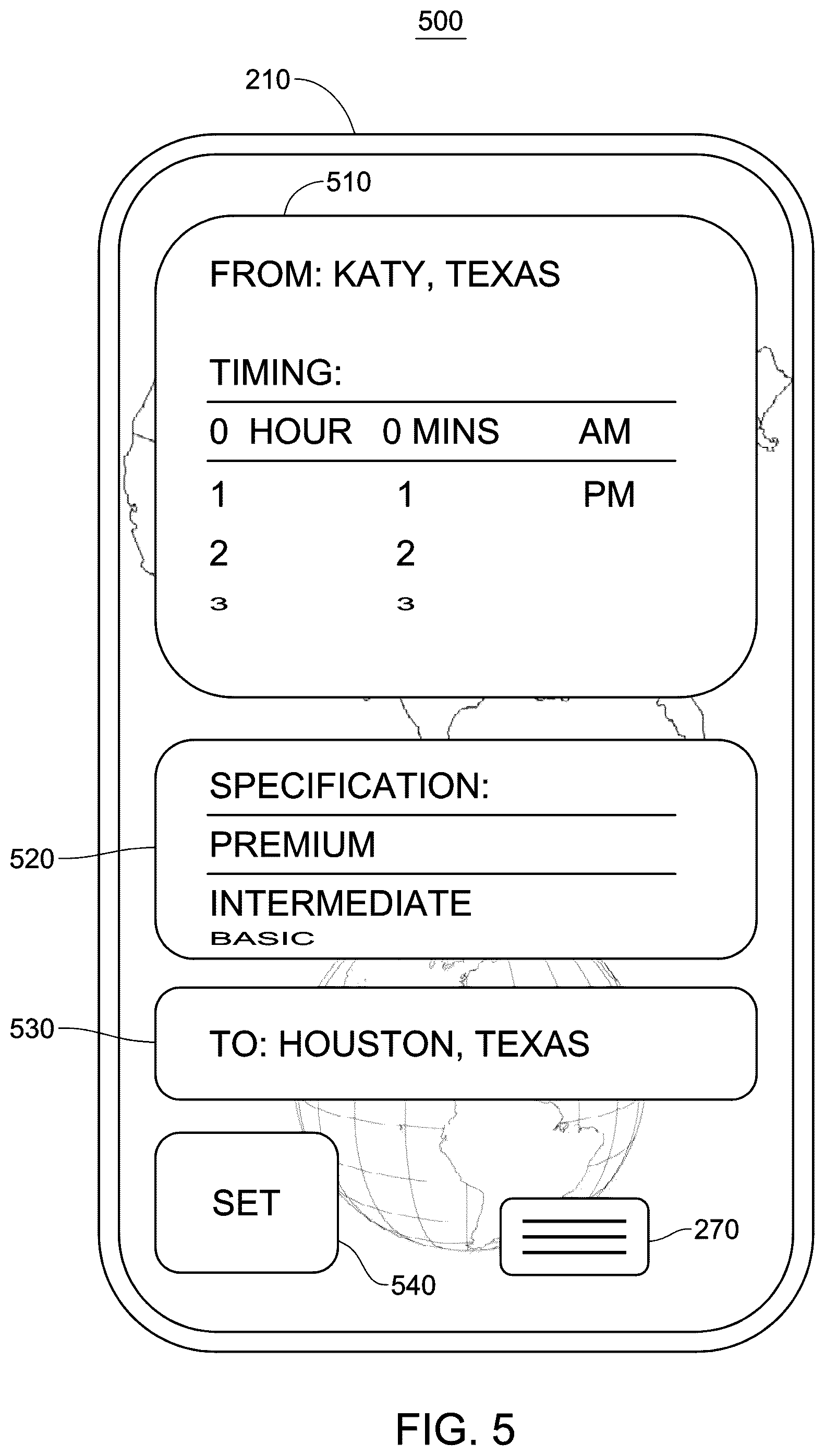Patent US12417496 Figure 5 – Transportation and freight capacity units