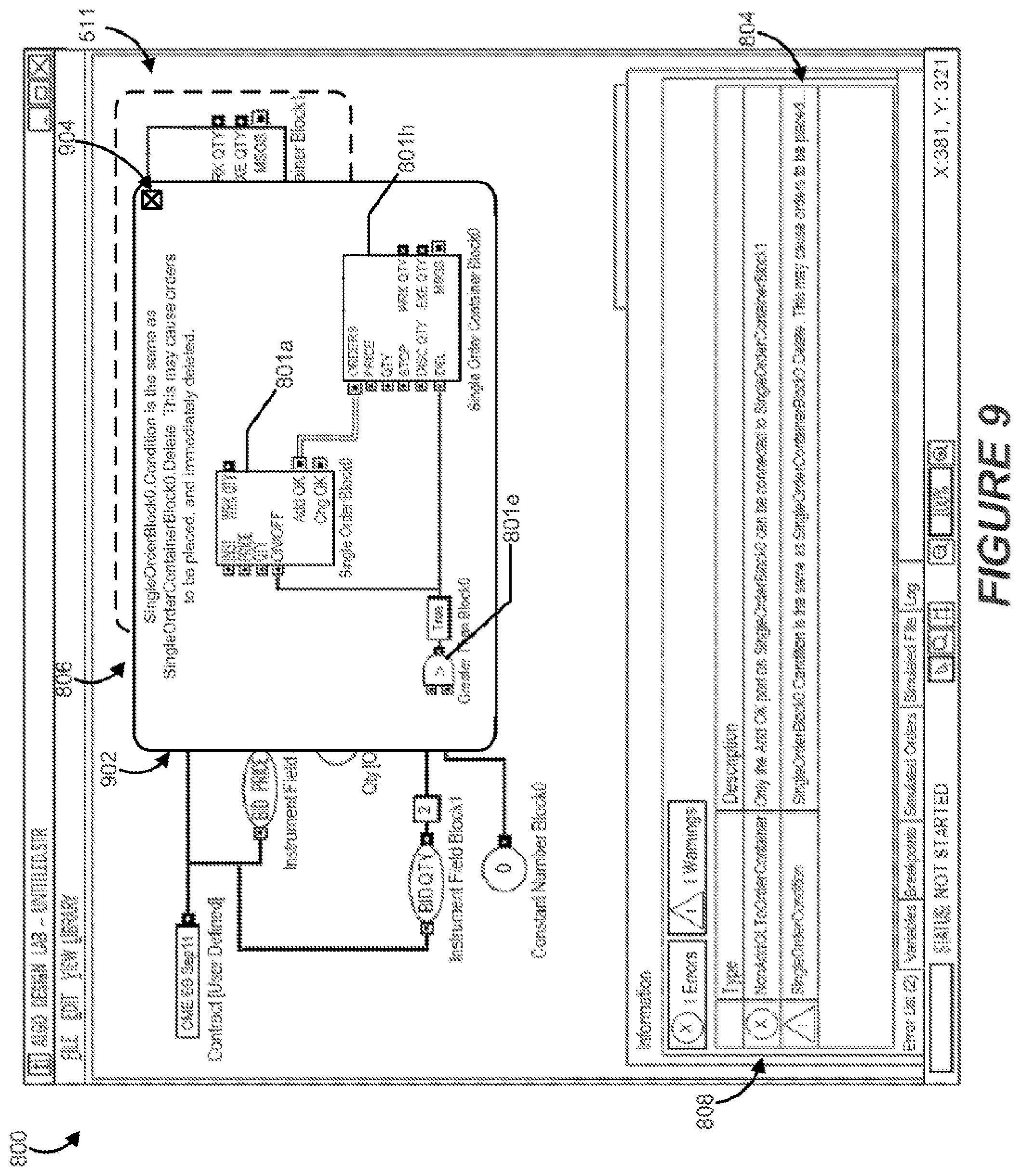 Patent US12417500 Figure 9 – Visual depiction of warnings and errors