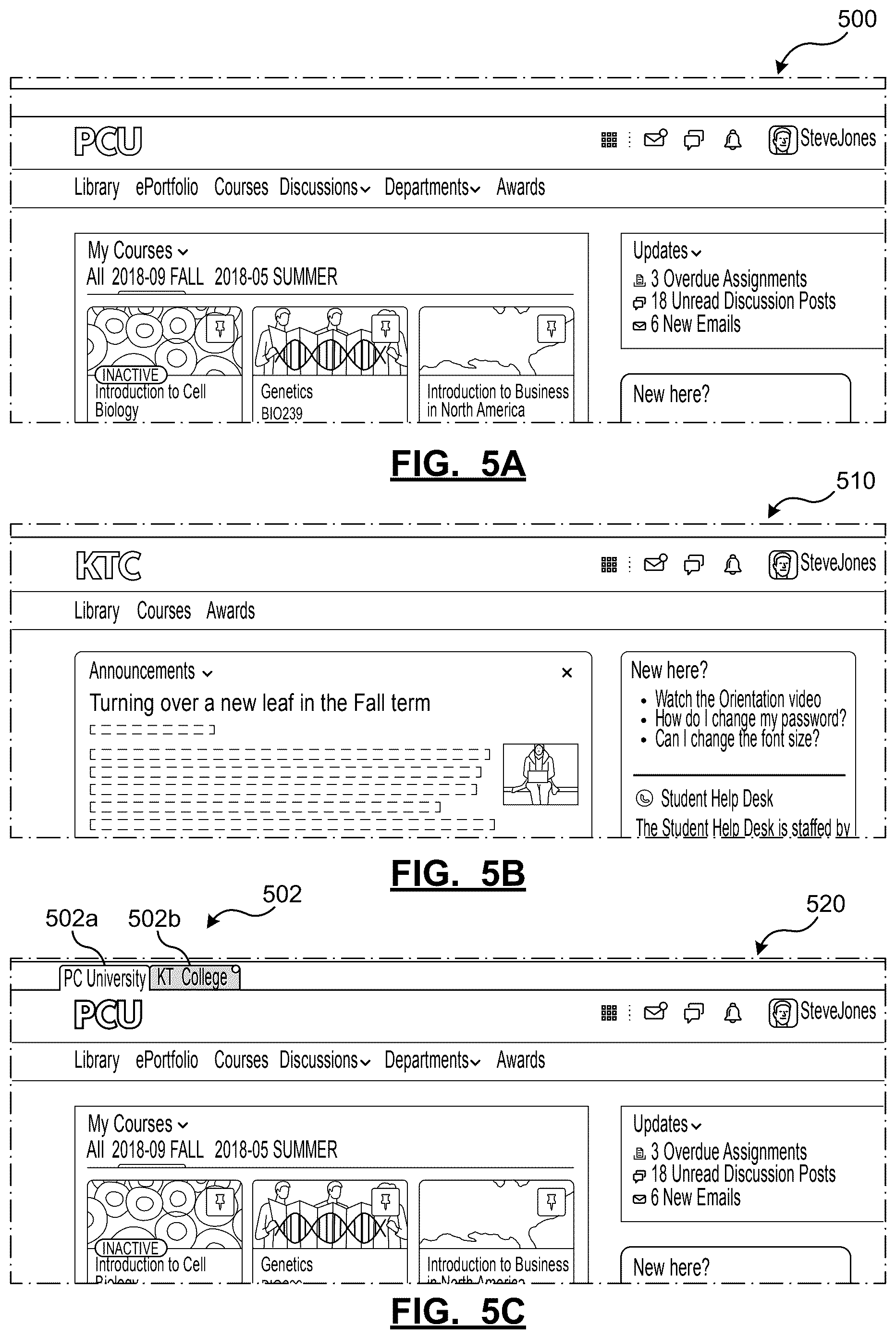 Patent US12417507 Figure 5 – Systems and methods for providing navigation of multiple organizations in one or more electronic learning systems
