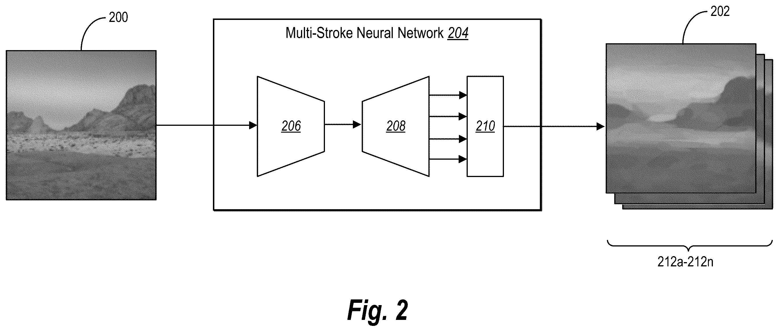 Patent US12417558 Figure 2 – Generating stylized digital images via drawing stroke optimization utilizing a multi-stroke neural network