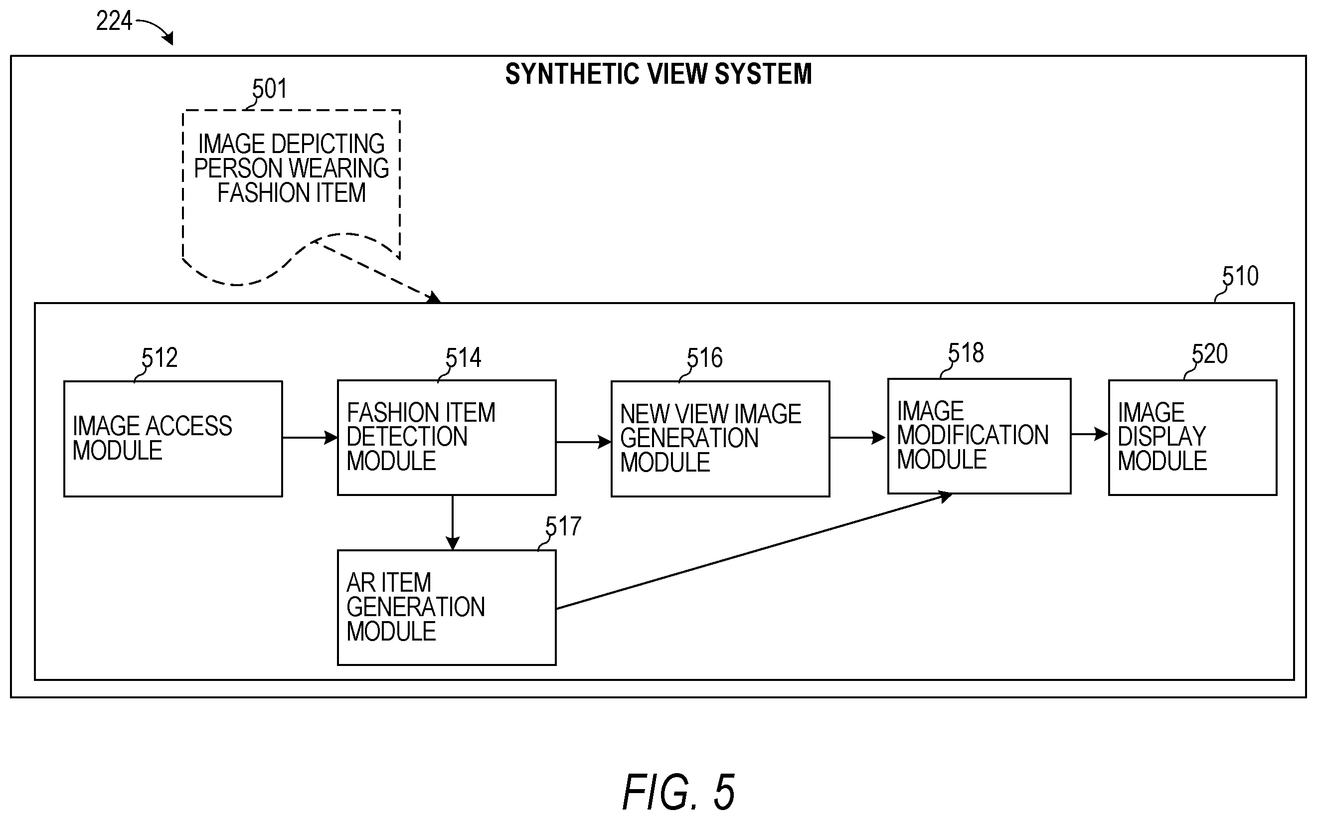 Patent US12417562 Figure 5 – Synthetic view for try-on experience