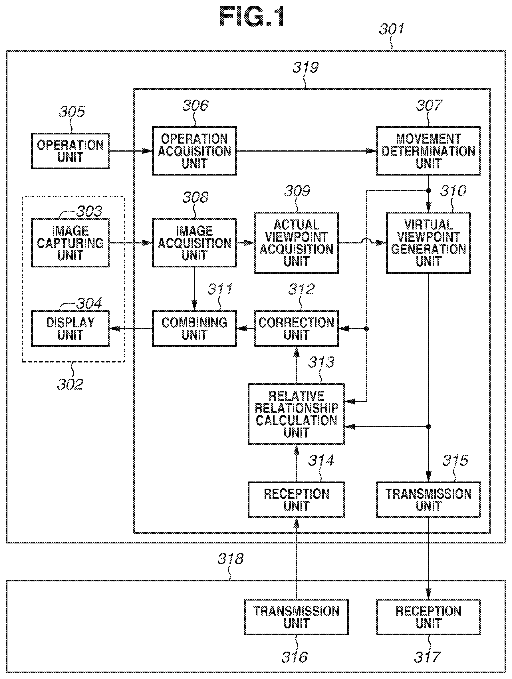 Patent US12417578 Figure 1 – Information processing apparatus for acquiring actual viewpoint position and orientation and virtual viewpoint position and orientation of user, information processing method, and storage medium